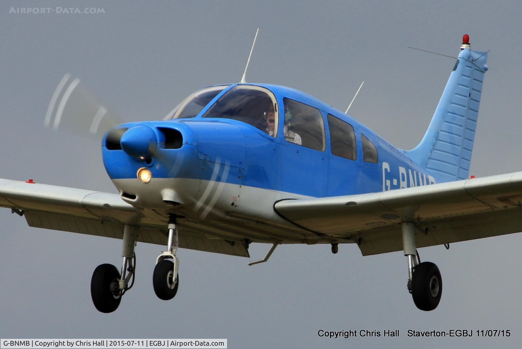 G-BNMB, 1976 Piper PA-28-151 Cherokee Warrior C/N 28-7615369, on finals at Staverton