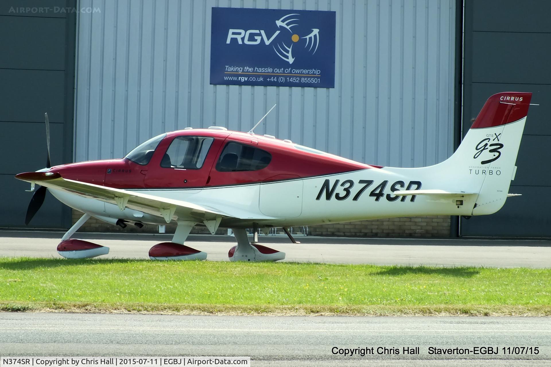 N374SR, 2007 Cirrus SR22 G3 GTSX Turbo C/N 2734, at Staverton