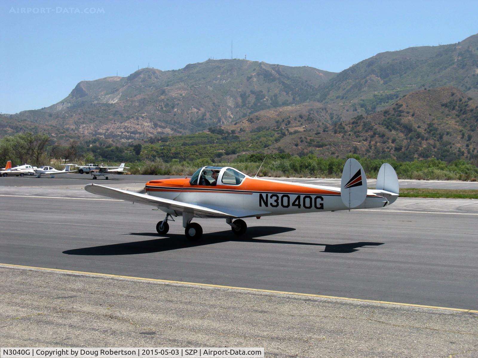 N3040G, 1961 Forney F-1A Aircoupe C/N 5740, 1961 Forney F-1A AIRCOUPE, Continental O-200-A 100 Hp upgrade by STC from original Continental C90 of 90 Hp, taxi to Rwy 22