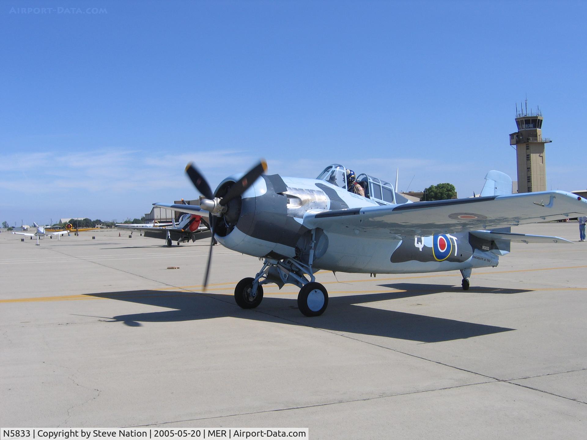 N5833, 1945 General Motors (Grumman) FM-2 Wildcat C/N 5833, Commemorative AF FM-2 painted in Royal Navy colors taxying at West Coast Formation Clinic