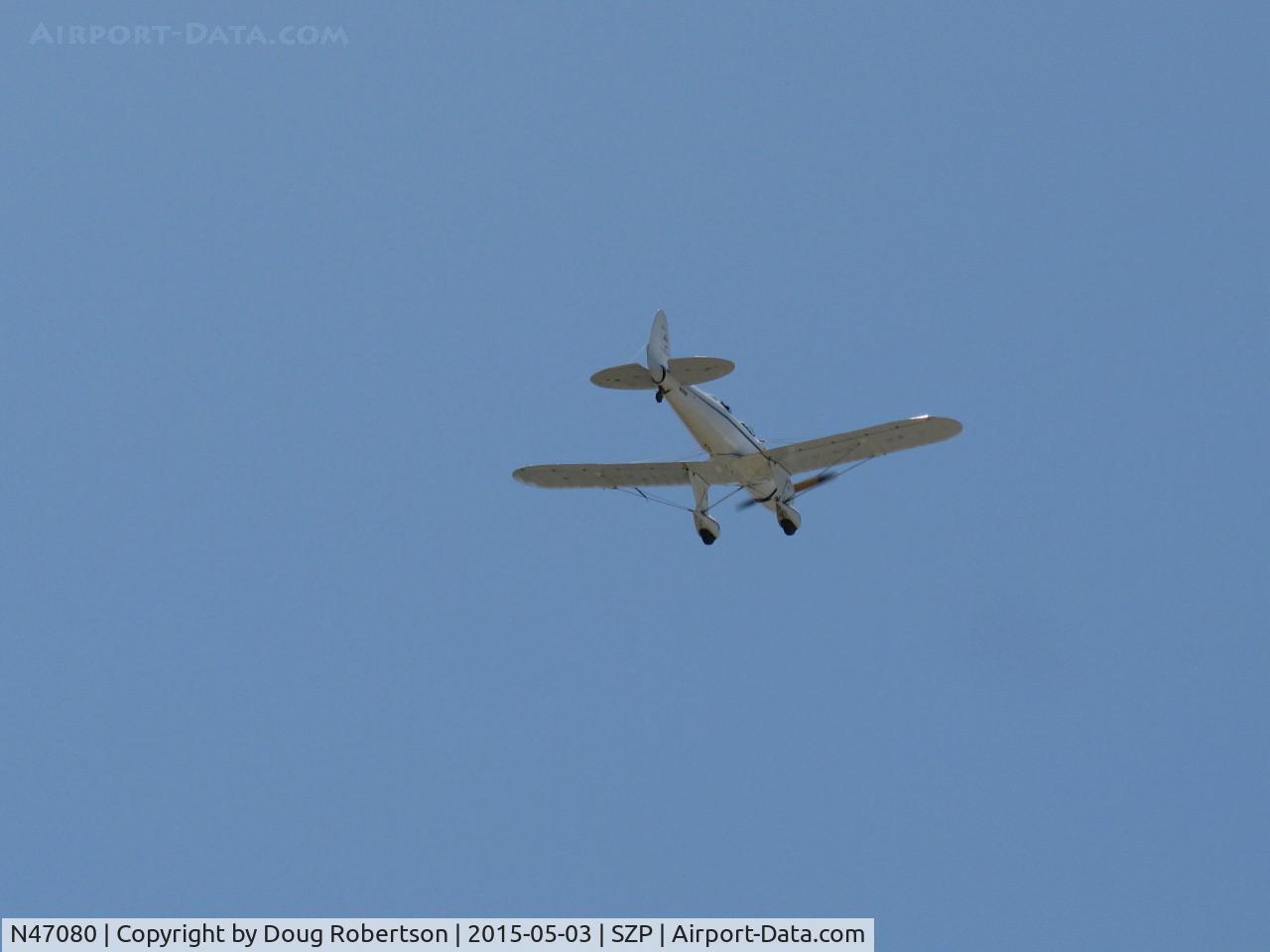N47080, 1942 Ryan Aeronautical ST3KR C/N 1391, 1942 Ryan Aeronautical ST-3KR 'Eileen', Fairchild Ranger 6-410 inverted inline 6 cylinder 165 Hp, Experimental class, takeoff climb Rwy 22