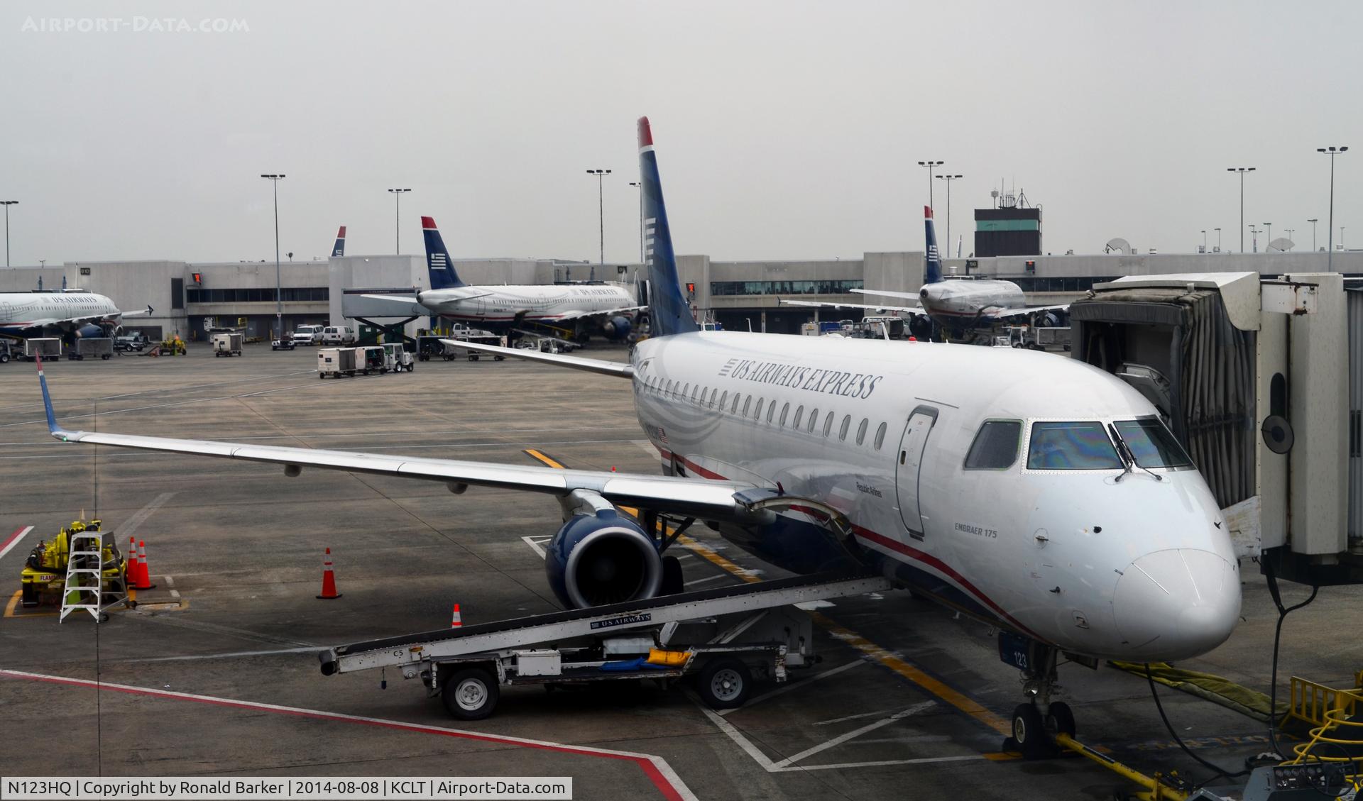 N123HQ, 2007 Embraer 175LR (ERJ-170-200LR) C/N 17000199, Gate CLT