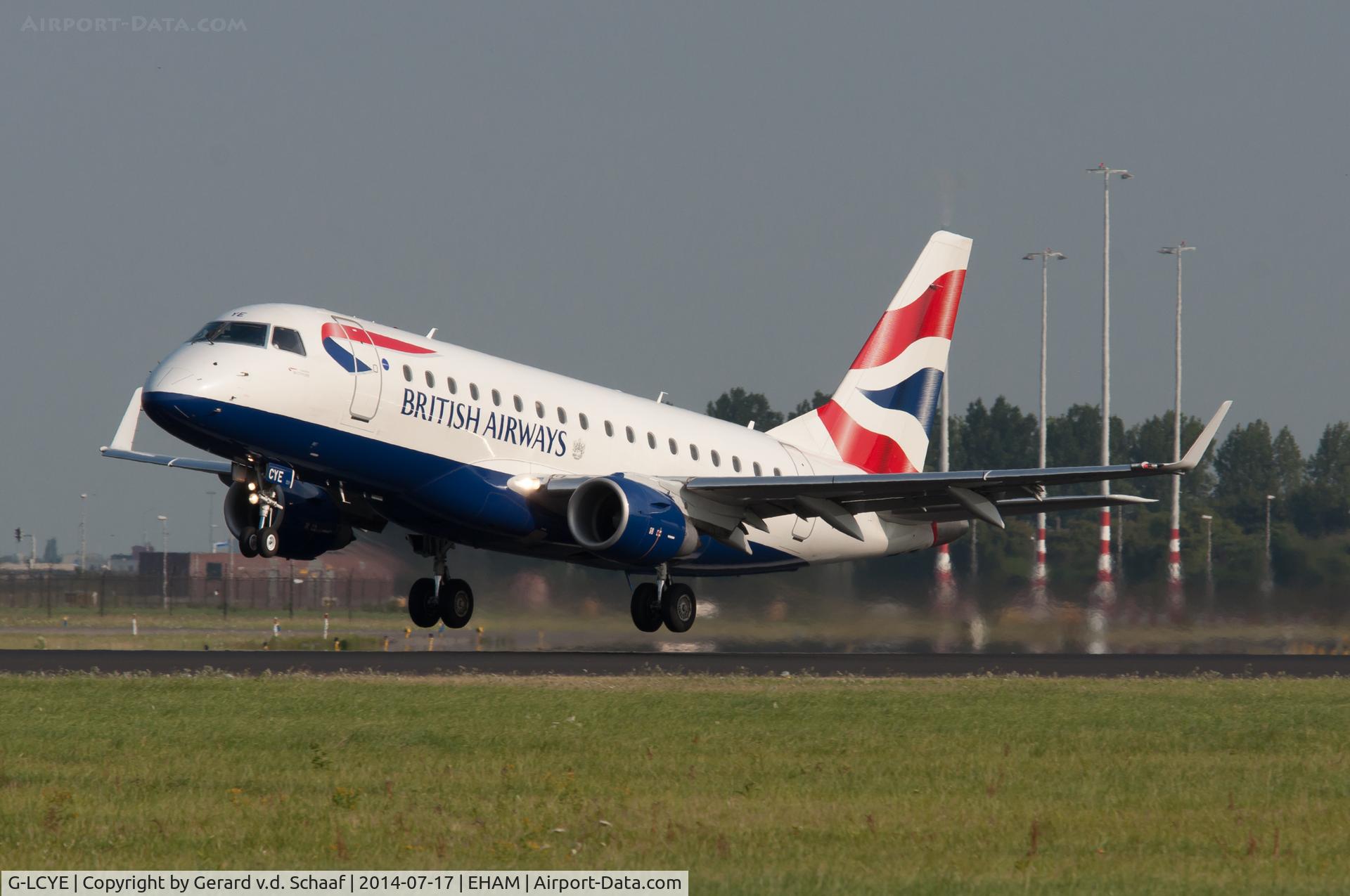 G-LCYE, 2009 Embraer ERJ-170-100STD C/N 17000296, Schiphol, July 2014
