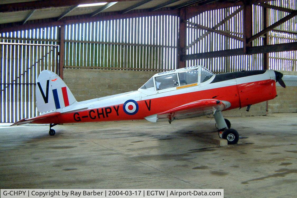 G-CHPY, 1950 De Havilland DHC-1 Chipmunk T.10 C/N C1/0093, De Havilland Canada DHC-1 Chipmunk 22 [C1/0093] Oaksey Park~G 17/03/2004
