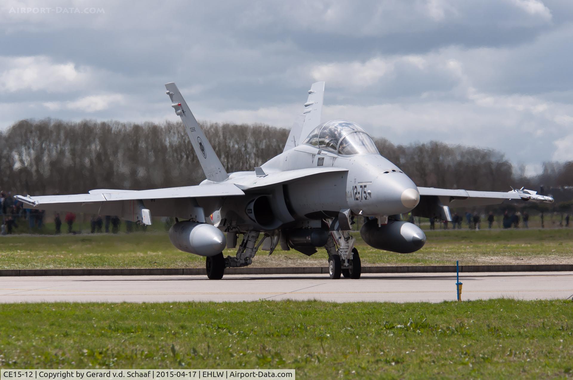 CE15-12, McDonnell Douglas EF-18B(M) Hornet C/N 0558/B092, Leeuwarden, April 2015