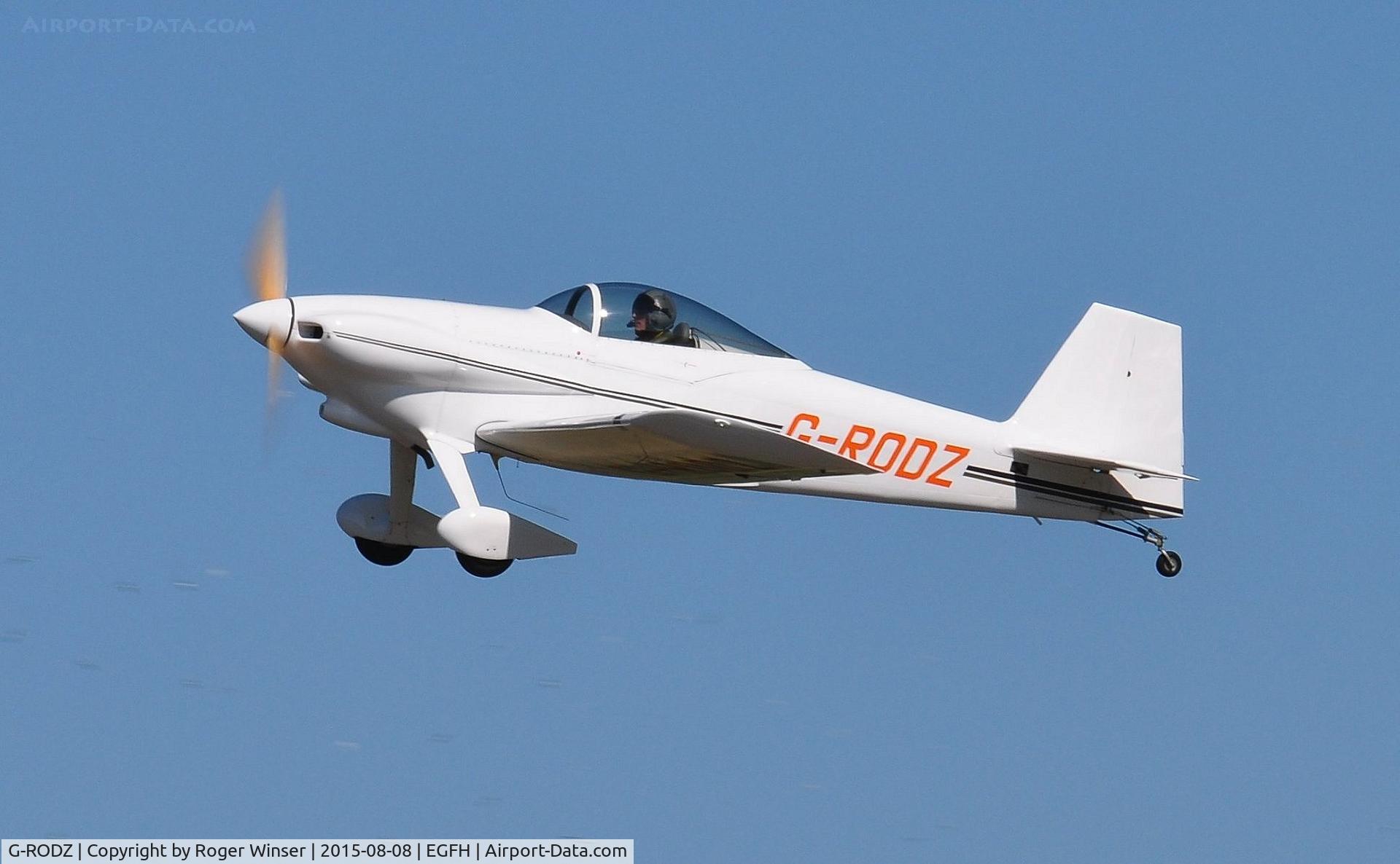 G-RODZ, 2004 Vans RV-3 C/N 10622, Visiting RV-3A departing Runway 22. Previously registered N68AR.
