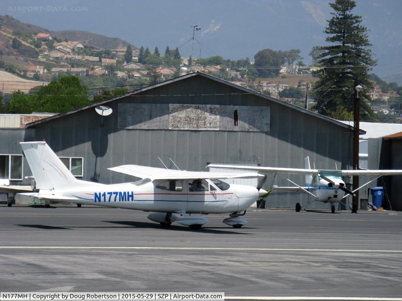 N177MH, 1967 Cessna 177 Cardinal C/N 17700302, 1967 Cessna 177 CARDINAL, Lycoming O-360-A1A 180 Hp upgrade-per 177A, note PowerFlow exhaust mod, taxi to Rwy 22
