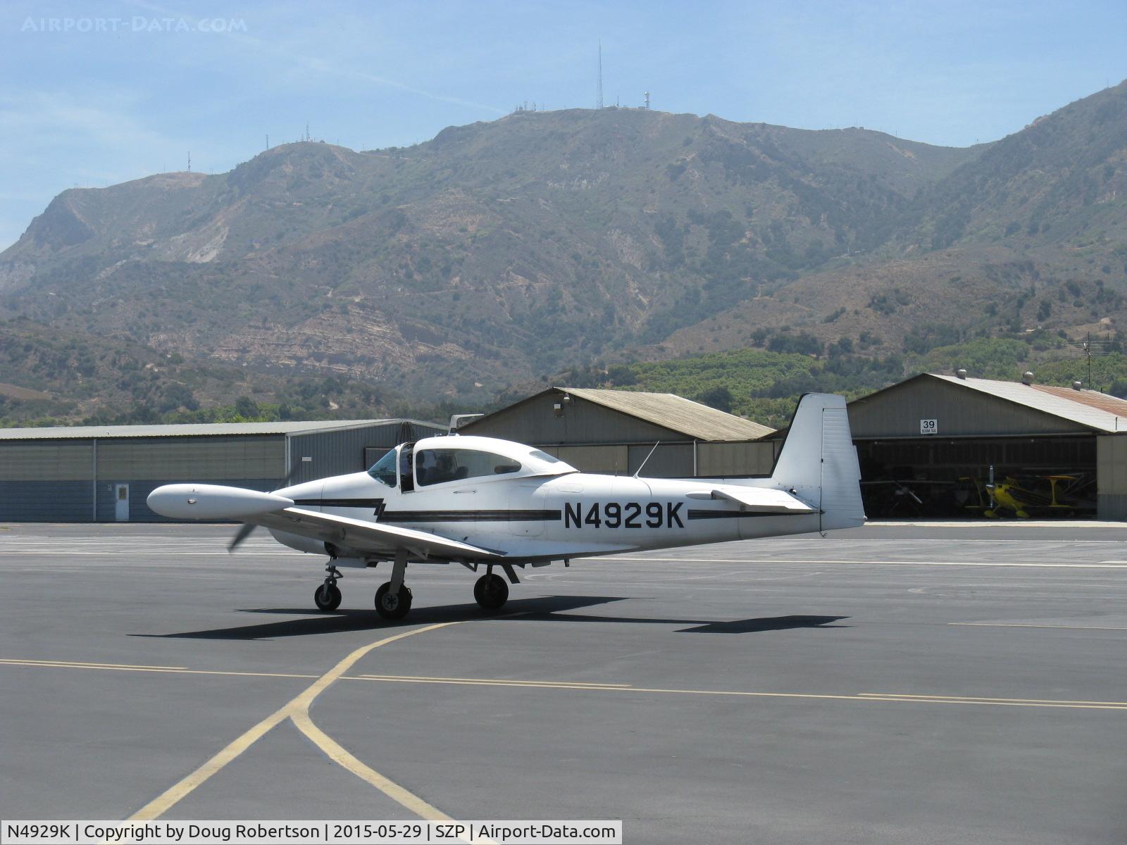 N4929K, 1949 Ryan Navion A C/N NAV-4-1929, 1949 Ryan NAVION A, Continental E225 listed, holding short Rwy 22