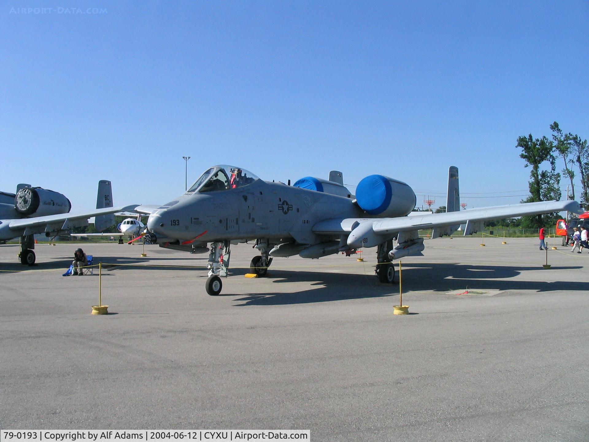 79-0193, 1979 Fairchild Republic A-10C Thunderbolt II C/N A10-0457, At the 2004 airshow at London, Ontario, Canada.