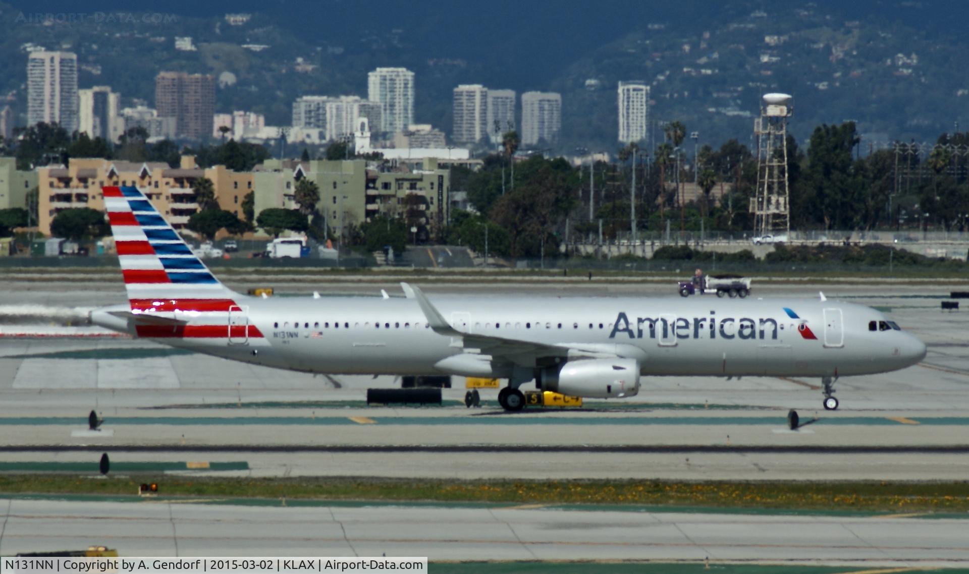 N131NN, 2014 Airbus A321-231 C/N 6472, American Airlines, is here two weeks after delivery at Los Angeles Int'l(KLAX)