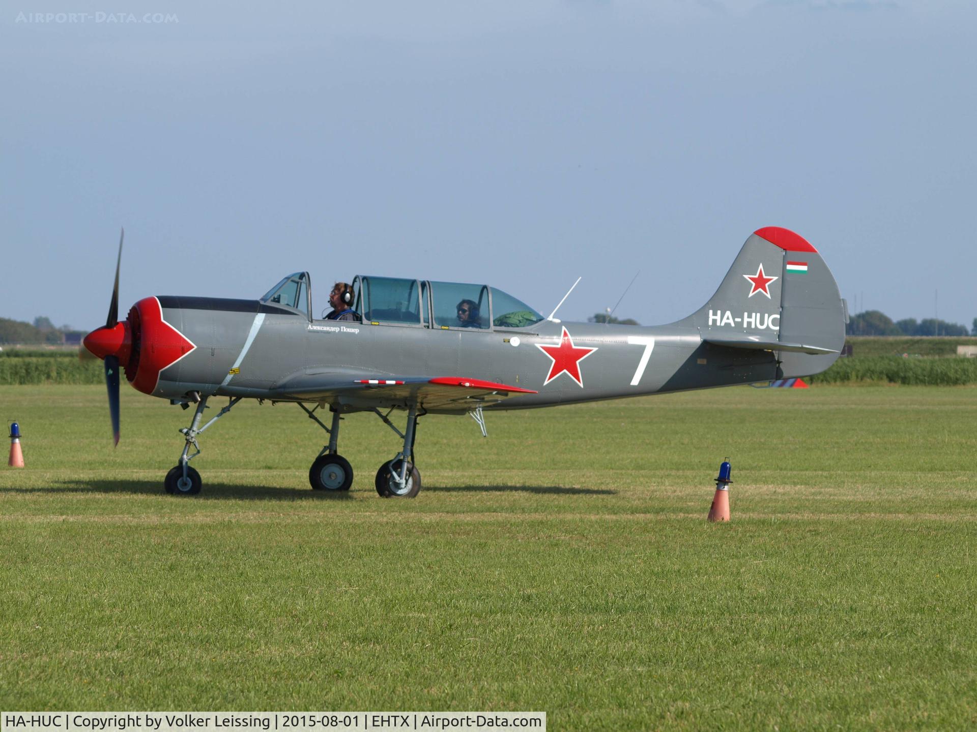 HA-HUC, Bacau Yak-52 C/N 855509, taxi to rwy after airshow
