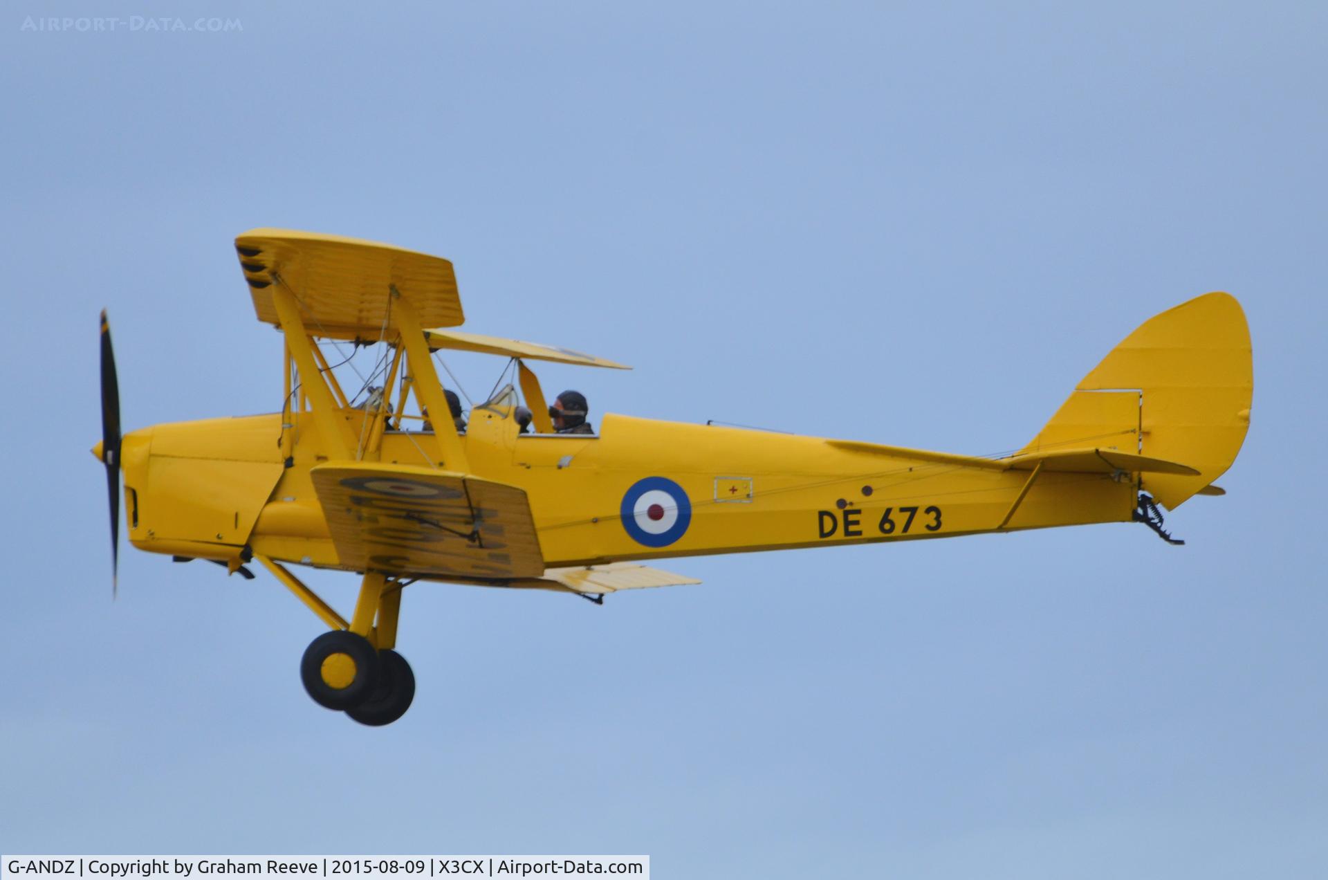 G-ANDZ, De Havilland DH-82A Tiger Moth II C/N 85689, Departing from Northrepps.