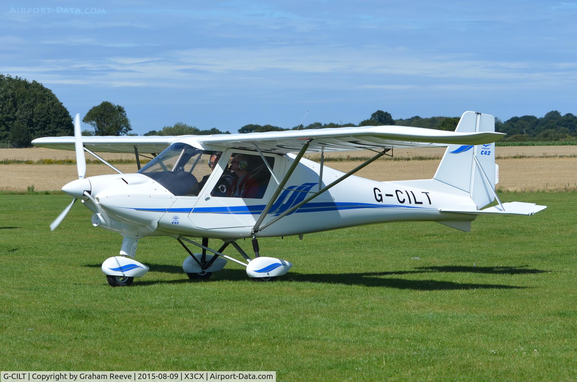 G-CILT, 2014 Comco Ikarus C42 FB100 Bravo C/N 1408-7343, Parked at Northrepps.