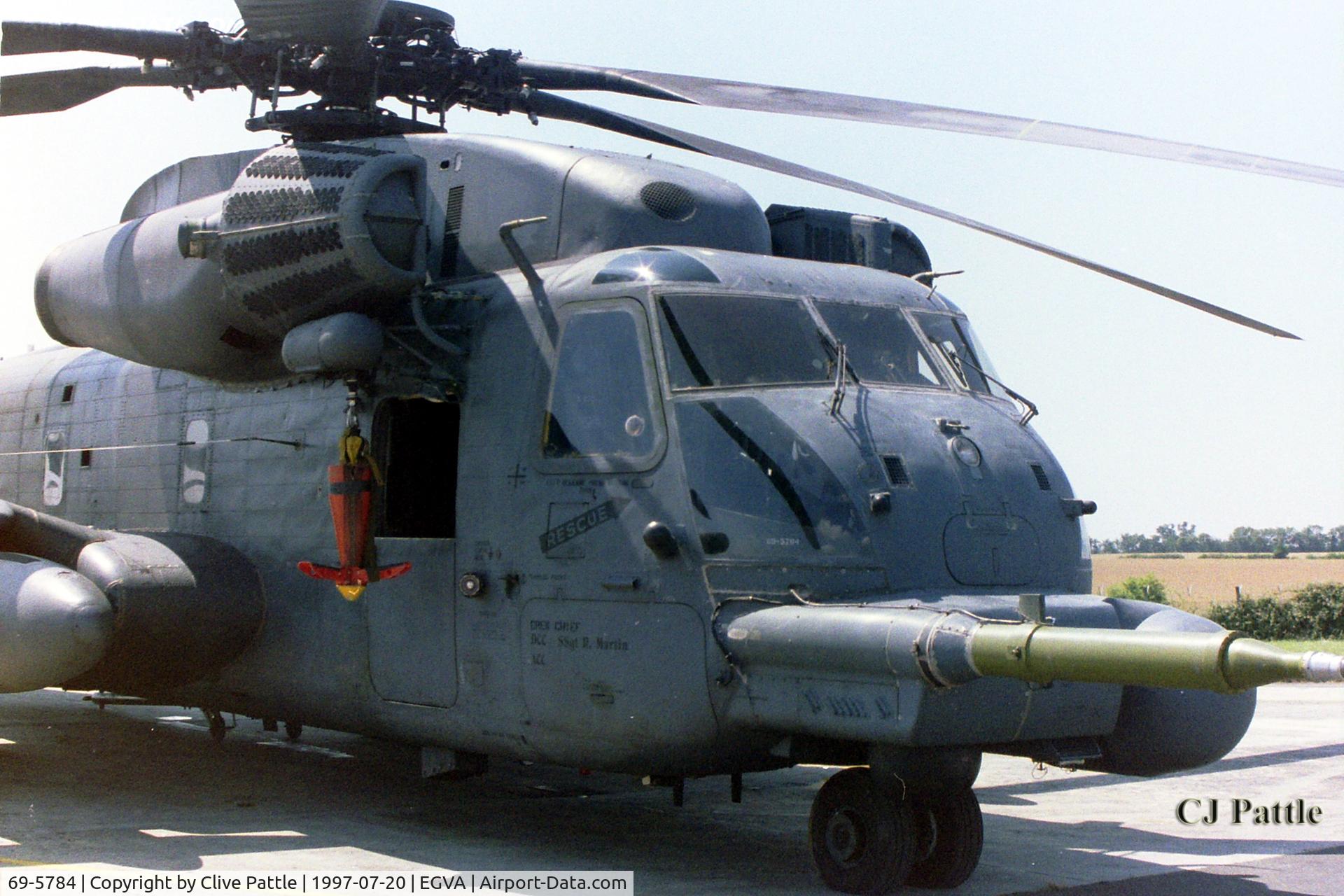 69-5784, 1969 Sikorsky MH-53J Pave Low III C/N 65-232, Pictured at RIAT RAF Fairford EGVA 1997 whilst serving with USAF 352nd SOG/21st SOS from RAF Mildenhall