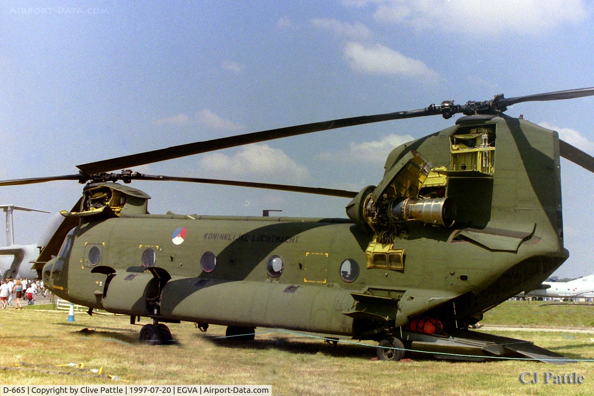 D-665, Boeing CH-47D Chinook C/N M.3665/NL-005, Pictured at RIAT RAF Fairford EGVA 1997 whilst serving with the Royal Netherlands AF 298 Sqn