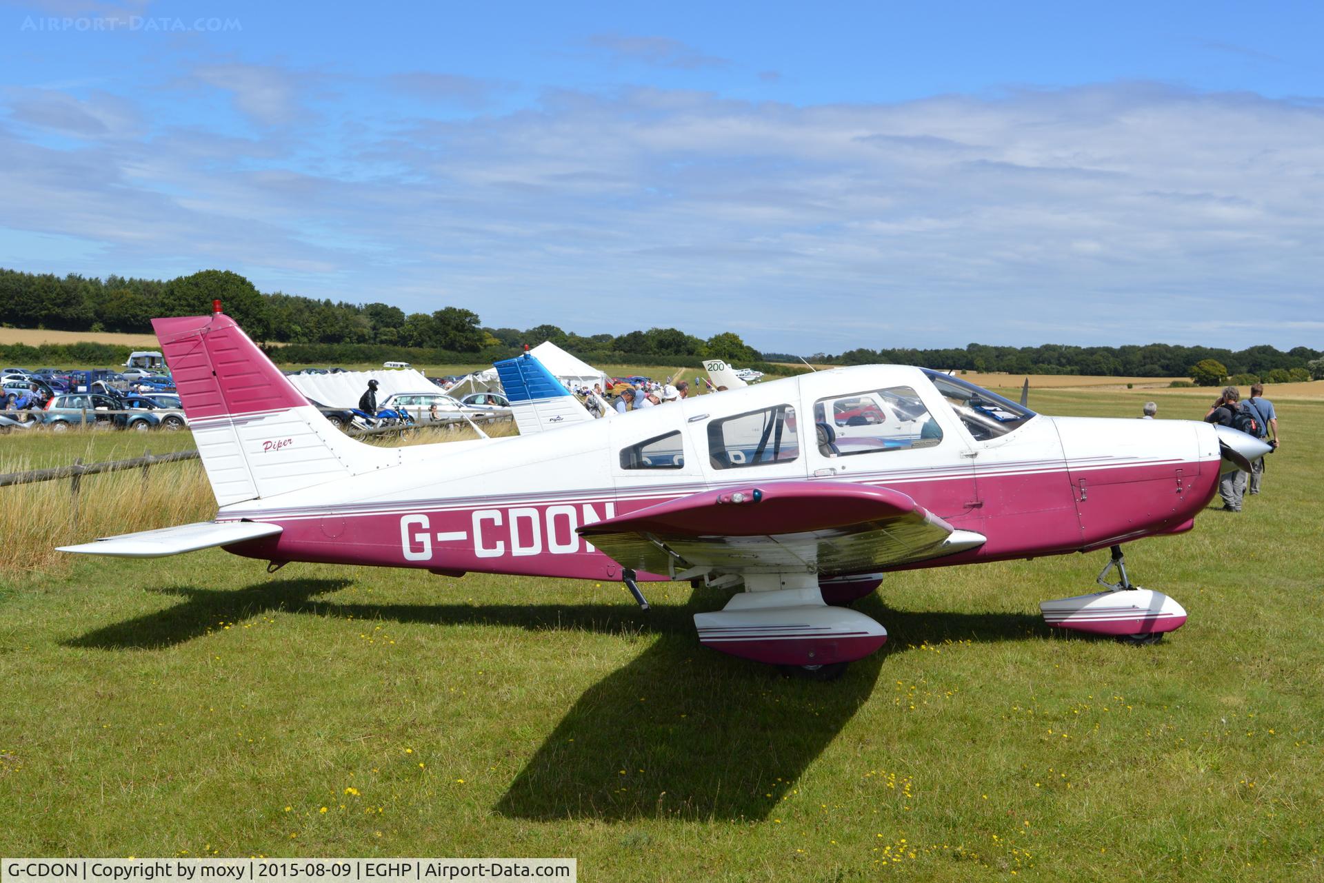 G-CDON, 1982 Piper PA-28-161 Cherokee Warrior II C/N 28-8216185, Cherokee Warrior II at Popham. Ex N8254D.