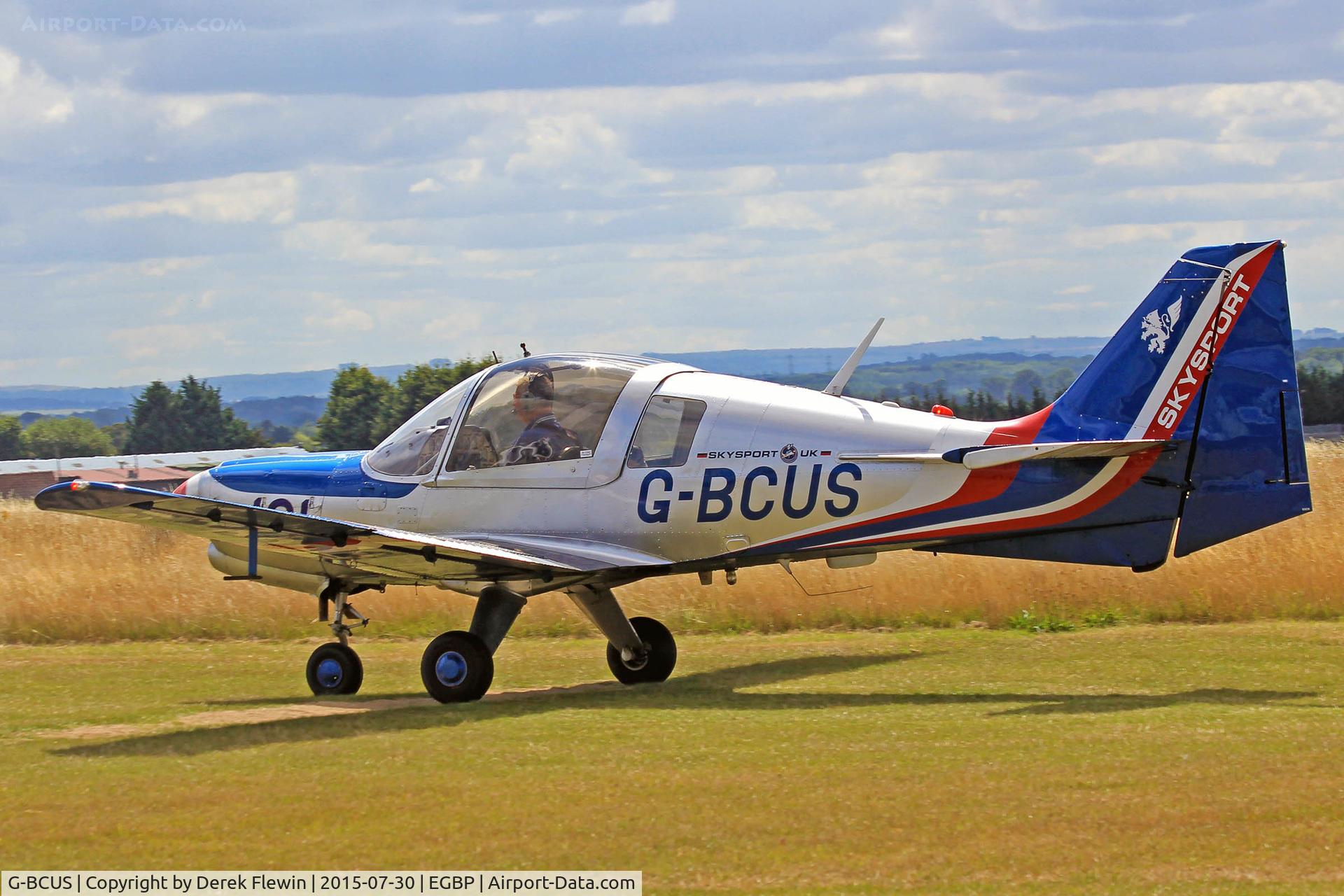 G-BCUS, 1975 Scottish Aviation Bulldog Series 120 Model 122 C/N BH120/373, Bulldog, Falcon Group, Kemble based, previously G-BCUS, G-109, seen taxxing for runway 26 departure.