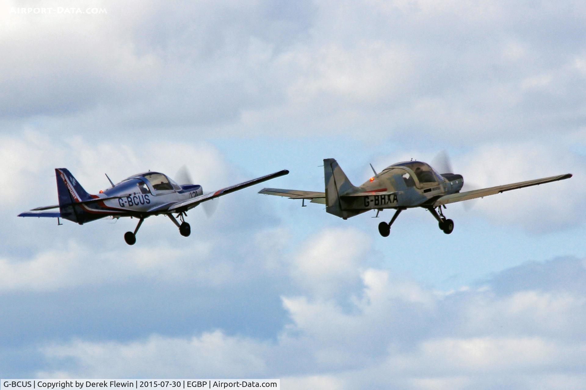 G-BCUS, 1975 Scottish Aviation Bulldog Series 120 Model 122 C/N BH120/373, Bulldog, Falcon Group, Kemble based, previously G-BCUS, G-109, seen flying in close formation with G-BHXA.