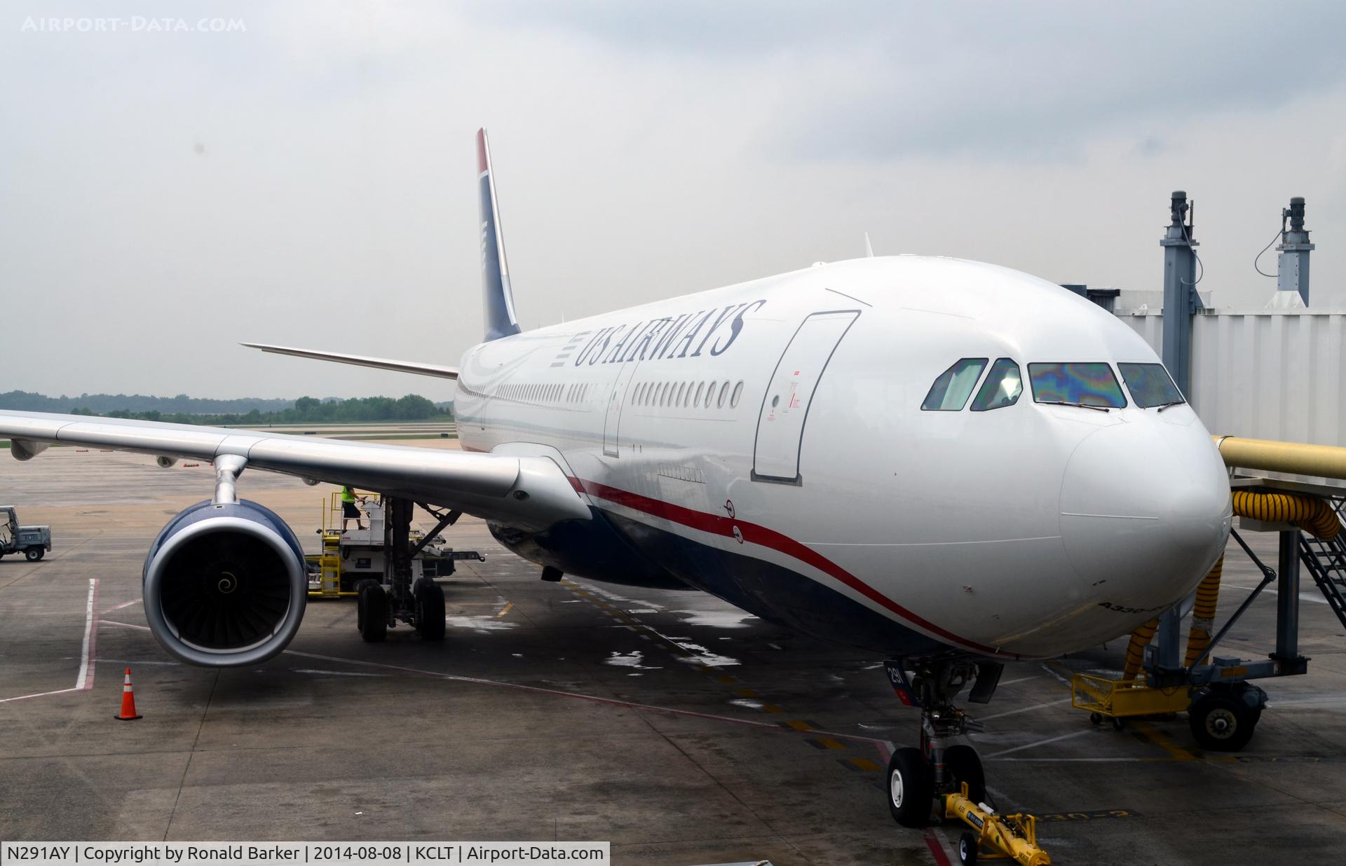 N291AY, 2014 Airbus A330-243 C/N 1502, At the gate CLT