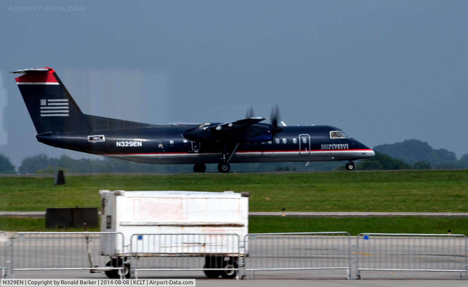 N329EN, 1991 De Havilland Canada DHC-8-311 Dash 8 C/N 290, Takeoff CLT