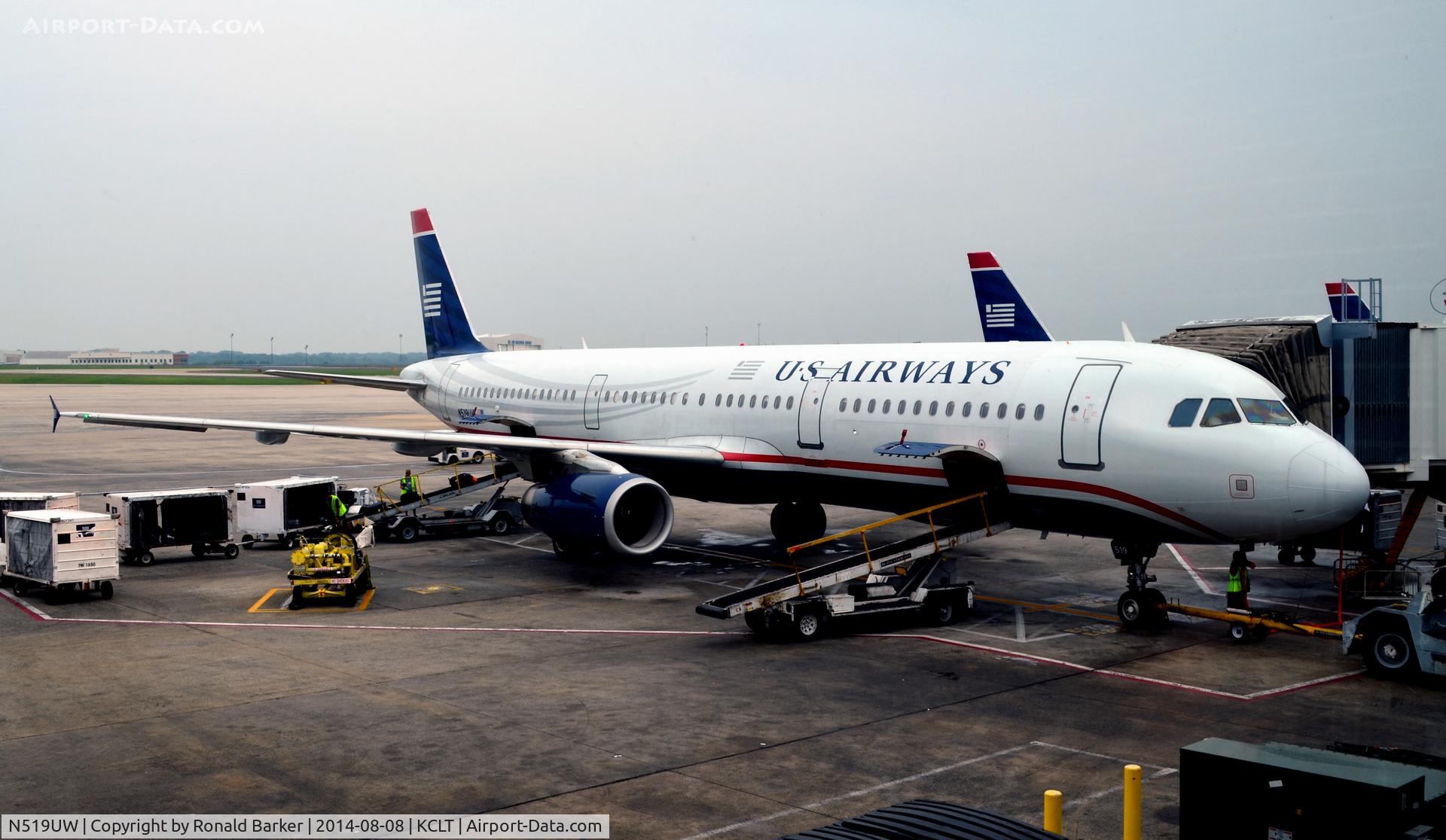 N519UW, 2009 Airbus A321-231 C/N 3881, At the gate CLT