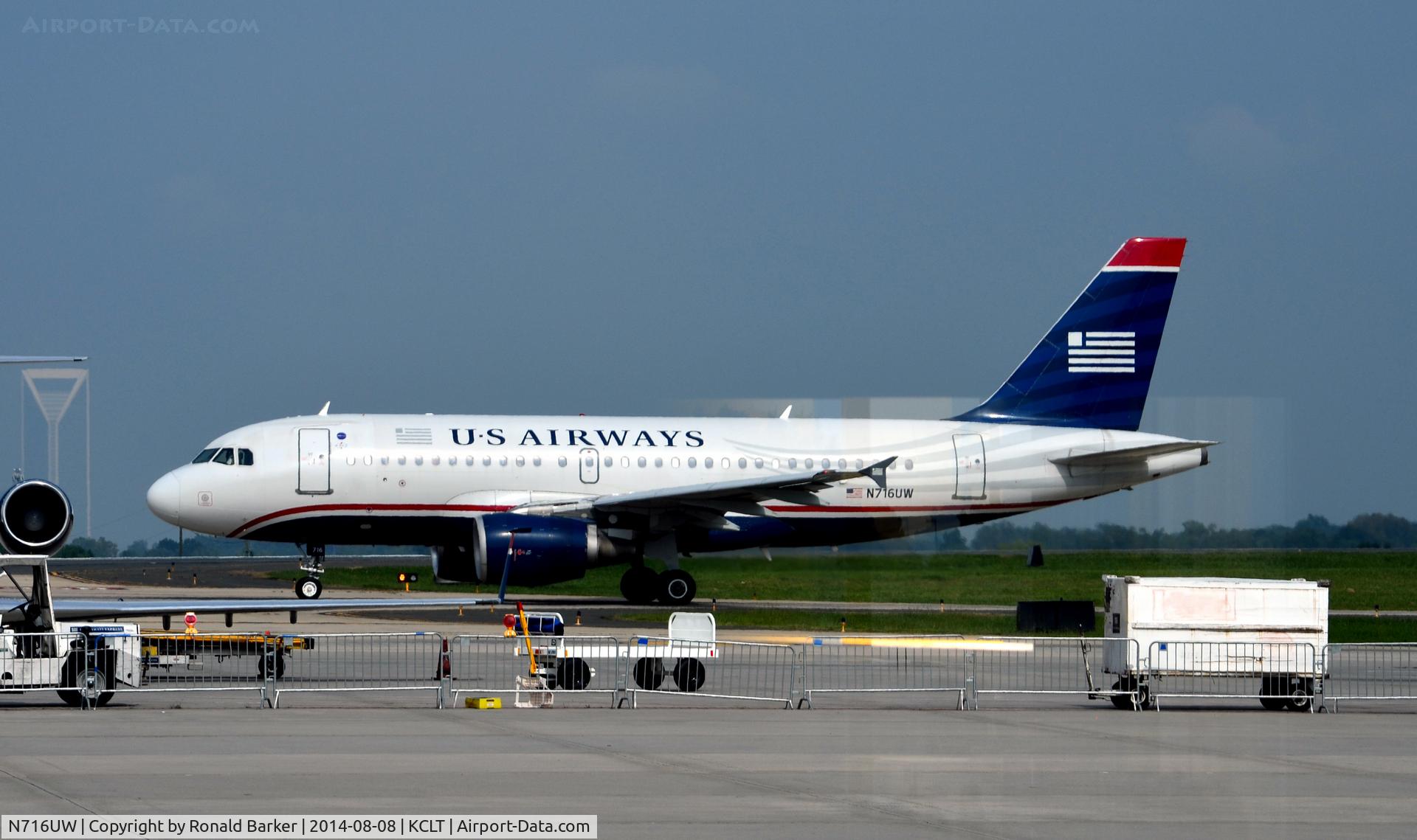N716UW, 1999 Airbus A319-112 C/N 1055, Taxi CLT