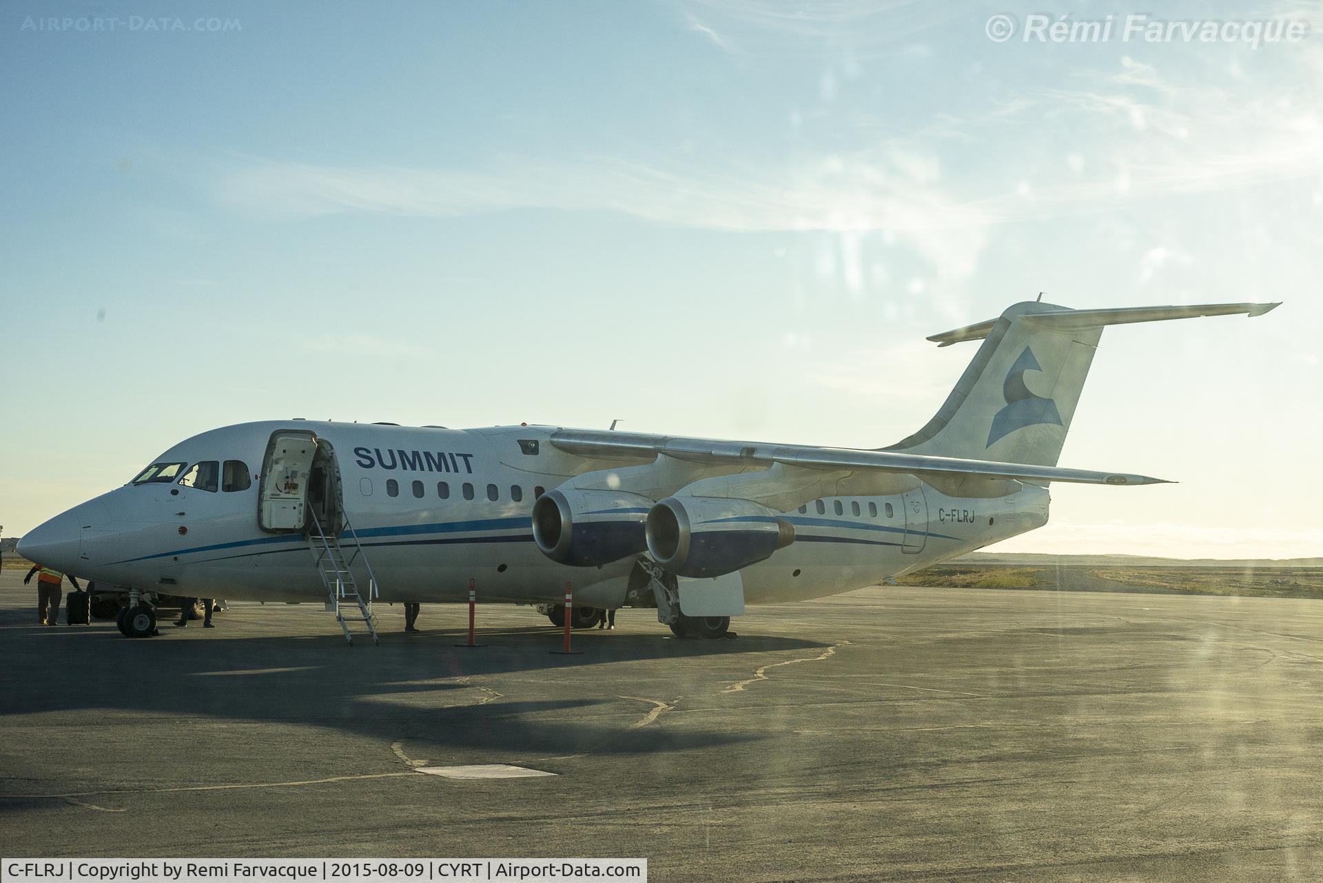 C-FLRJ, 1997 British Aerospace Avro RJ85 C/N 2302, About to board on the flight Rankin Inlet to Yellowknife, 1935h.