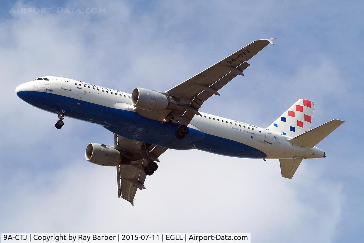 9A-CTJ, 1999 Airbus A320-214 C/N 1009, Airbus A320-214 [1009] (Croatia Airlines) Home~G 11/07/2015. On approach 27R. Wears 