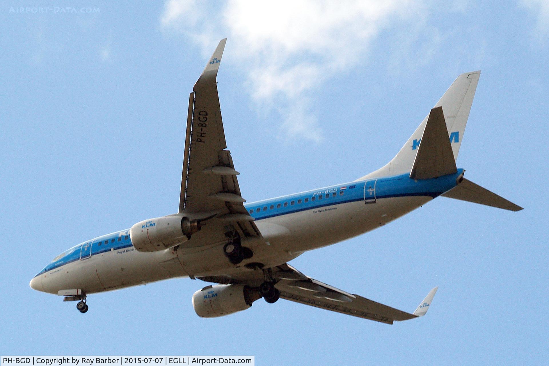 PH-BGD, 2008 Boeing 737-7K2 C/N 30366, Boeing 737-7K2 [30366] (KLM-Royal Dutch Airlines) Home~G 07/07/2015. On approach 27R.