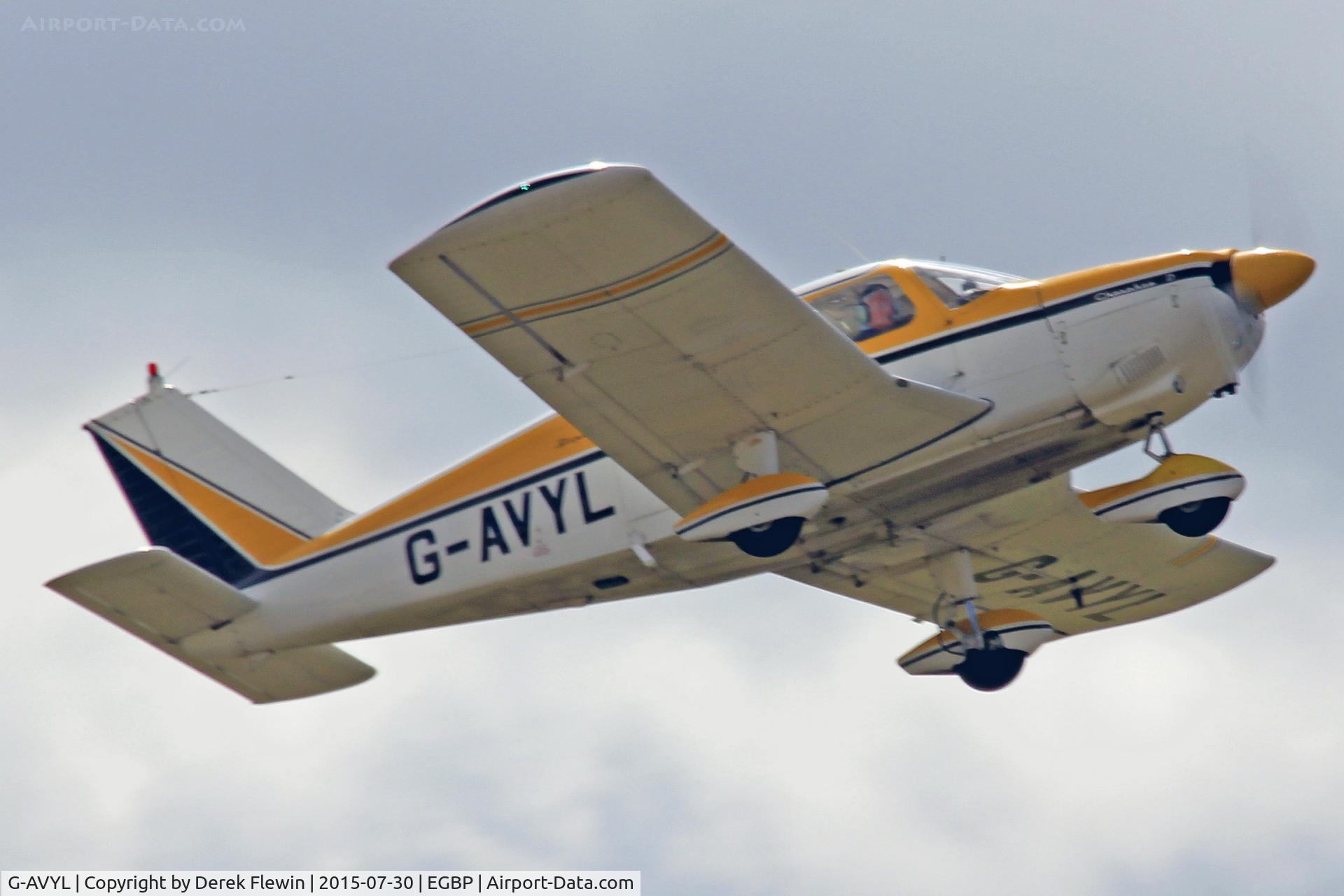 G-AVYL, 1968 Piper PA-28-180 Cherokee D C/N 28-4622, Cherokee, Kemble based, previously N11C, seen departing runway 26.