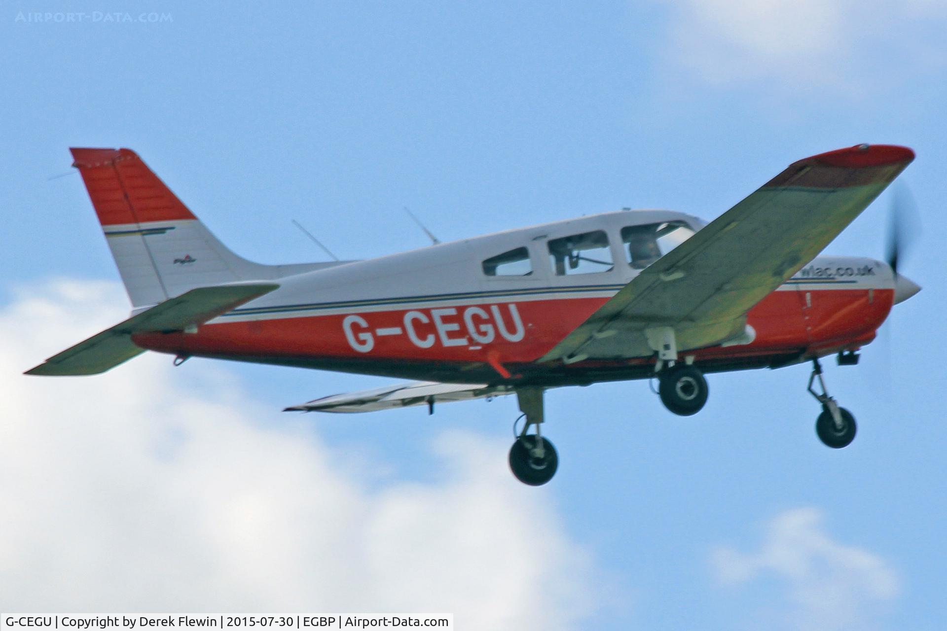 G-CEGU, 1974 Piper PA-28-151 Cherokee Warrior C/N 28-7715165, Cherokee Warrior, White Waltham Airfield ltd, White Waltham based, previously N575DM, seen departing runway 26.