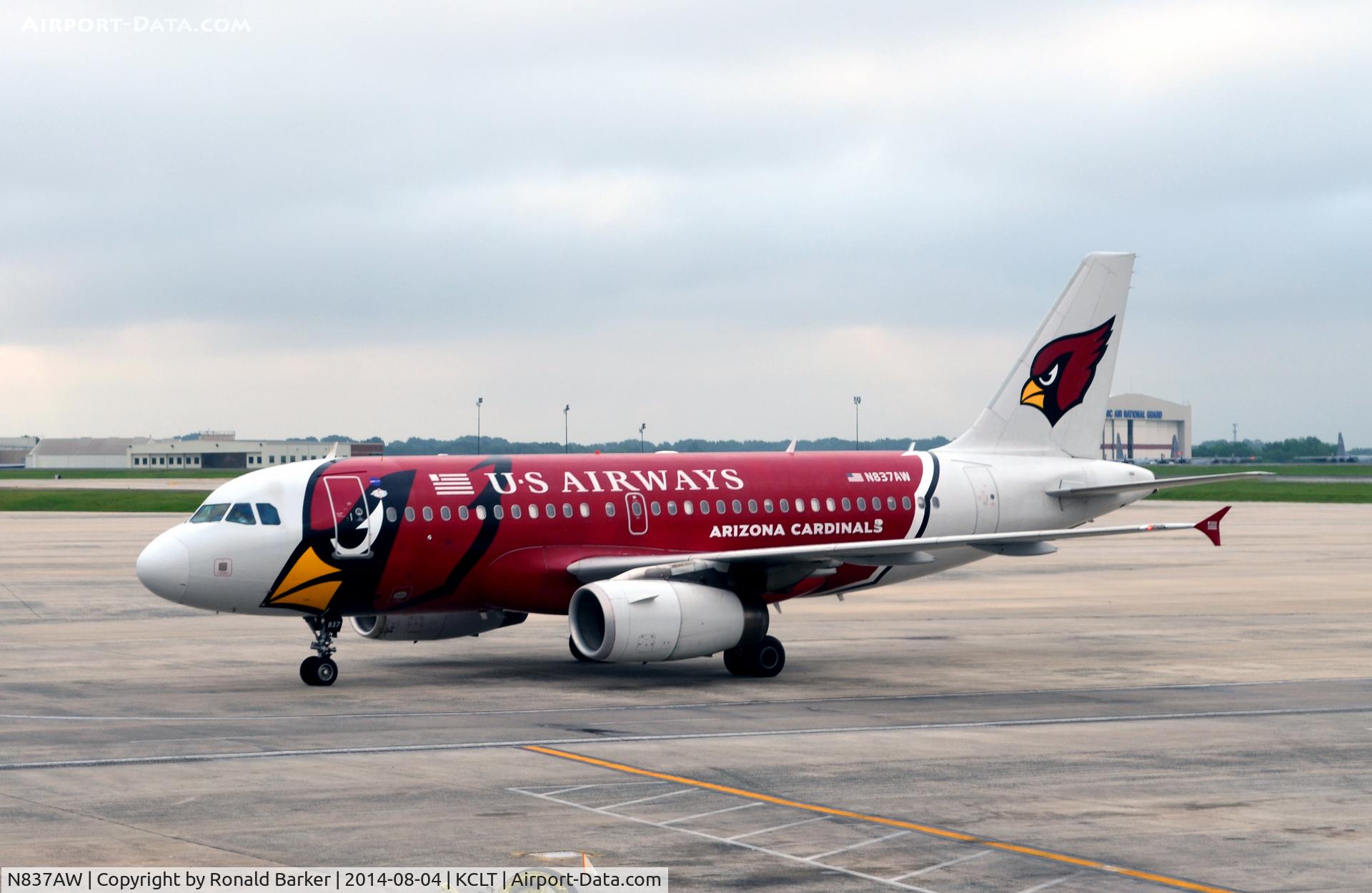 N837AW, 2005 Airbus A319-132 C/N 2595, Taxi CLT