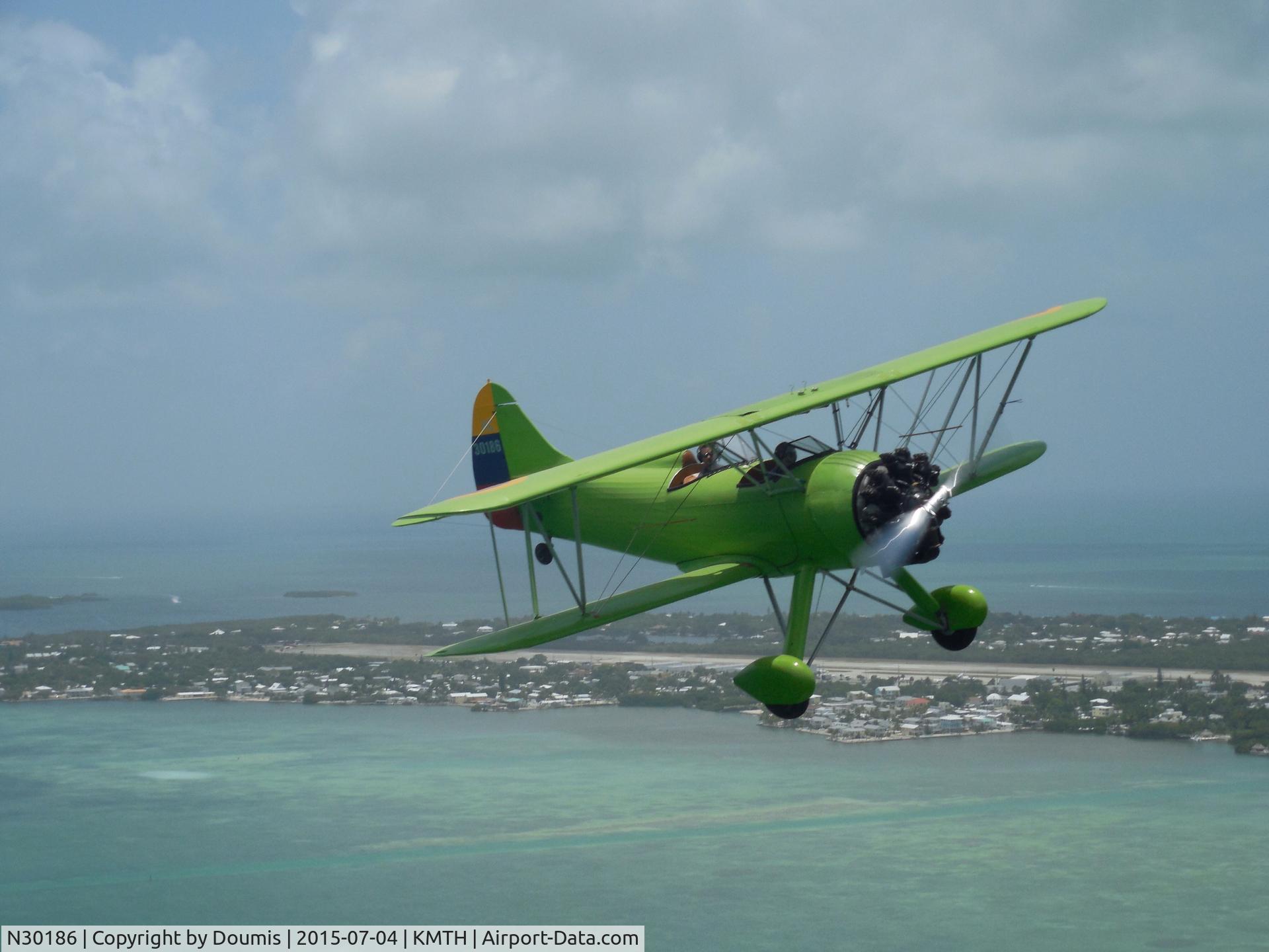 N30186, 1941 Waco UPF-7 C/N 5617, Over Kmth