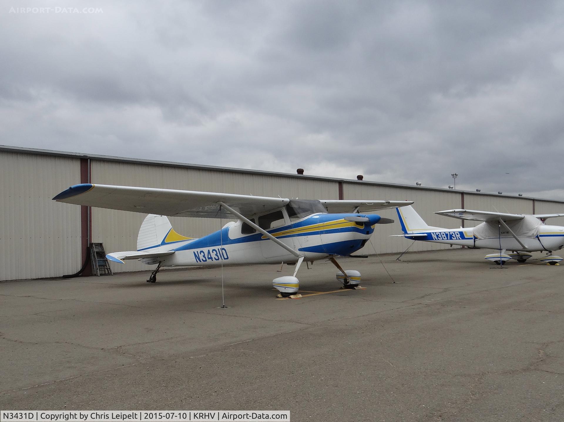 N3431D, 1955 Cessna 170B C/N 26974, A locally based 1955 Cessna 170B (that hasn't flown in decades) sitting at one of the tie downs at Reid Hillview Airport, CA to make room for the STEAM Fest/Airport Day.