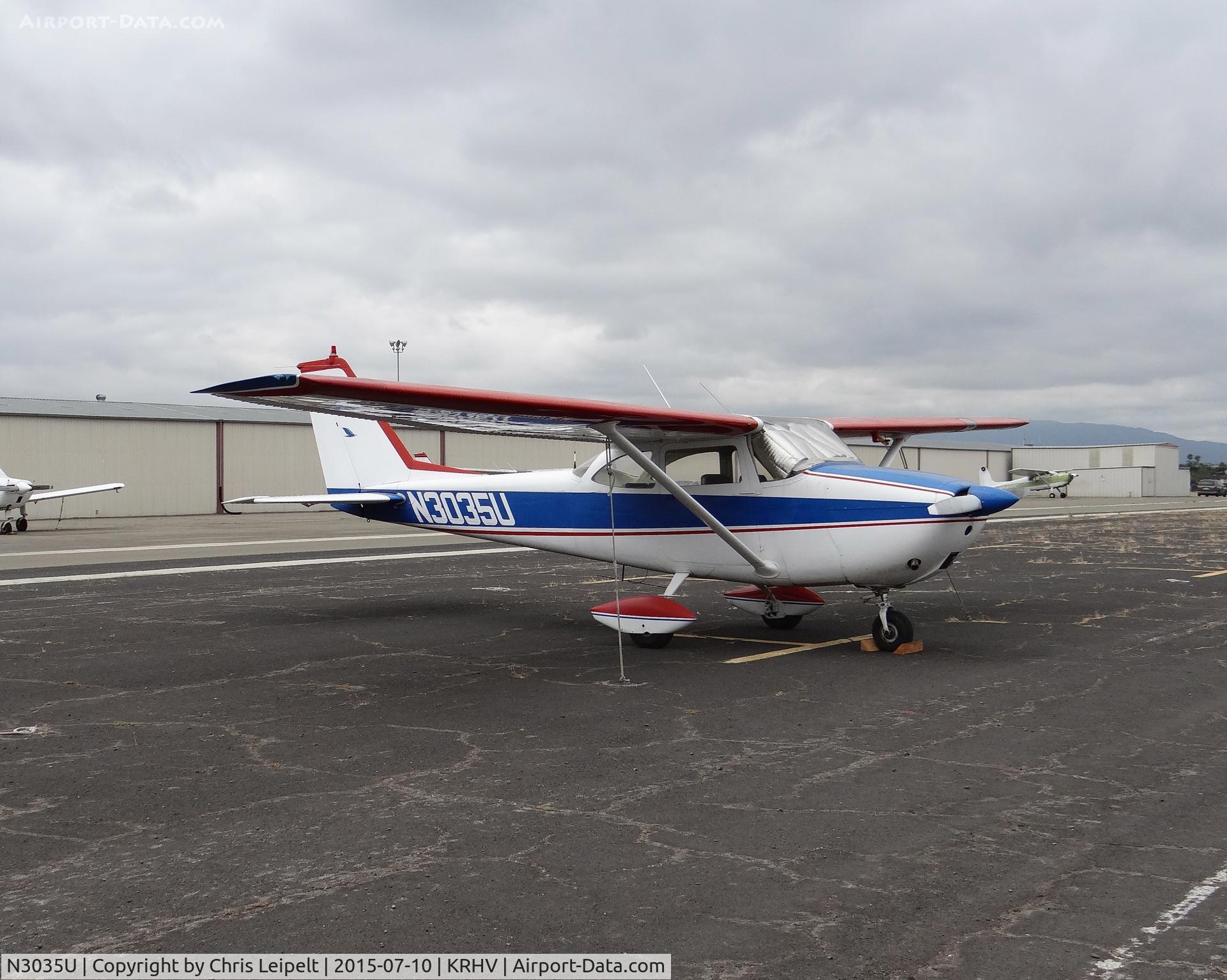 N3035U, 1963 Cessna 172E C/N 17250635, A locally based 1963 Cessna 172E parked at a temporary tie down at Reid Hillview Airport, CA to make room for the STEAM Fest/Airport Day.