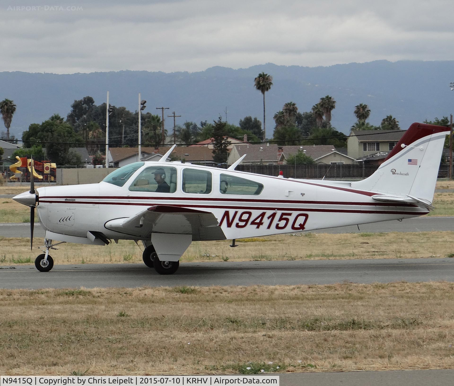 N9415Q, 1972 Beech F33A Bonanza C/N CE-362, A locally based 1972 Beechcraft F33A Bonanza taxing to its hangar at Reid Hillview Airport, CA.