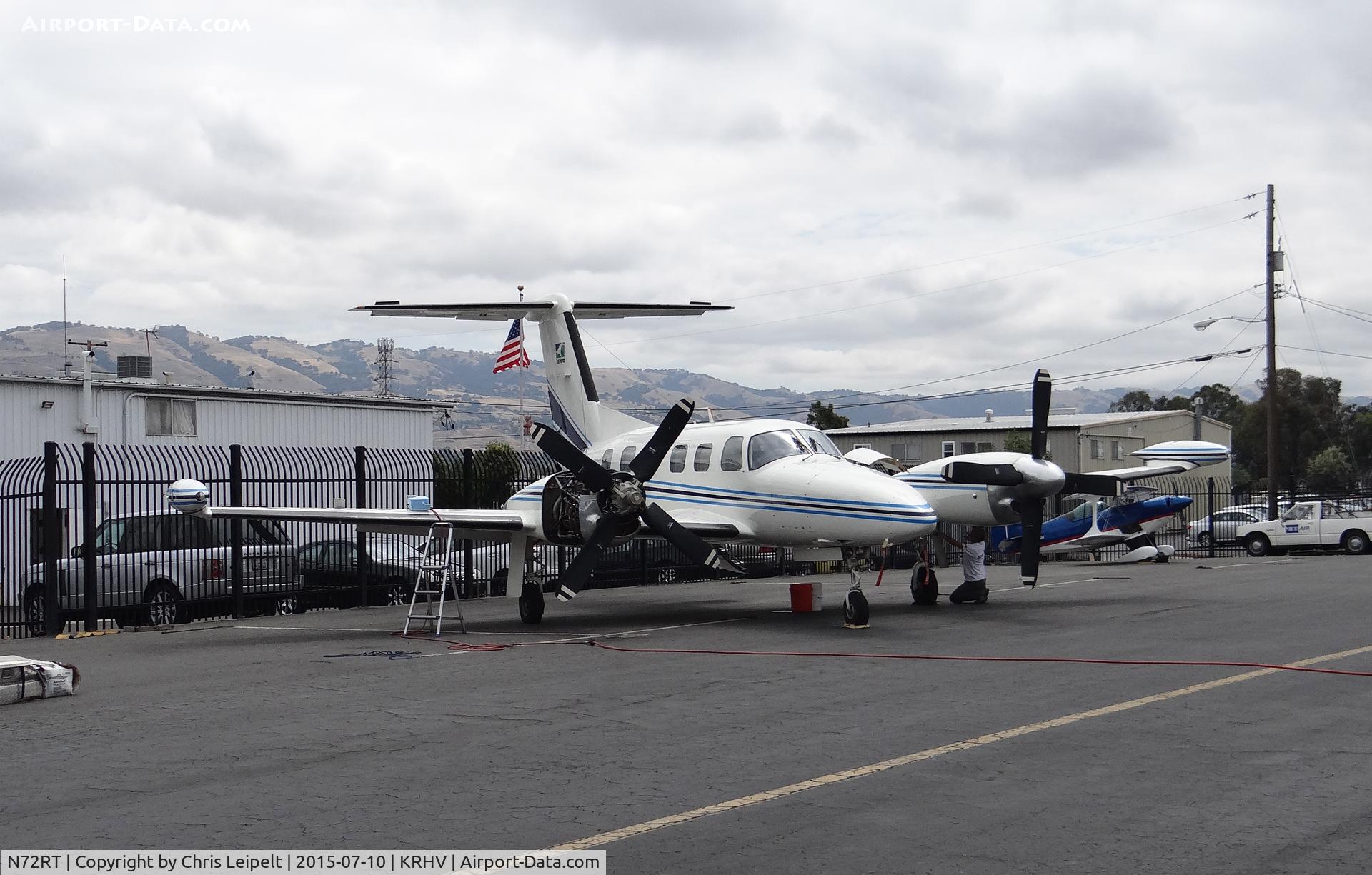 N72RT, 1985 Piper PA-42-1000 Cheyenne 400LS C/N 42-5527026, A locally based 2006 Piper Cheyenne IIII, one extremely rare and loud plane for Reid Hillview, parked beside Nice Air for maintenance at Reid Hillview Airport, CA.