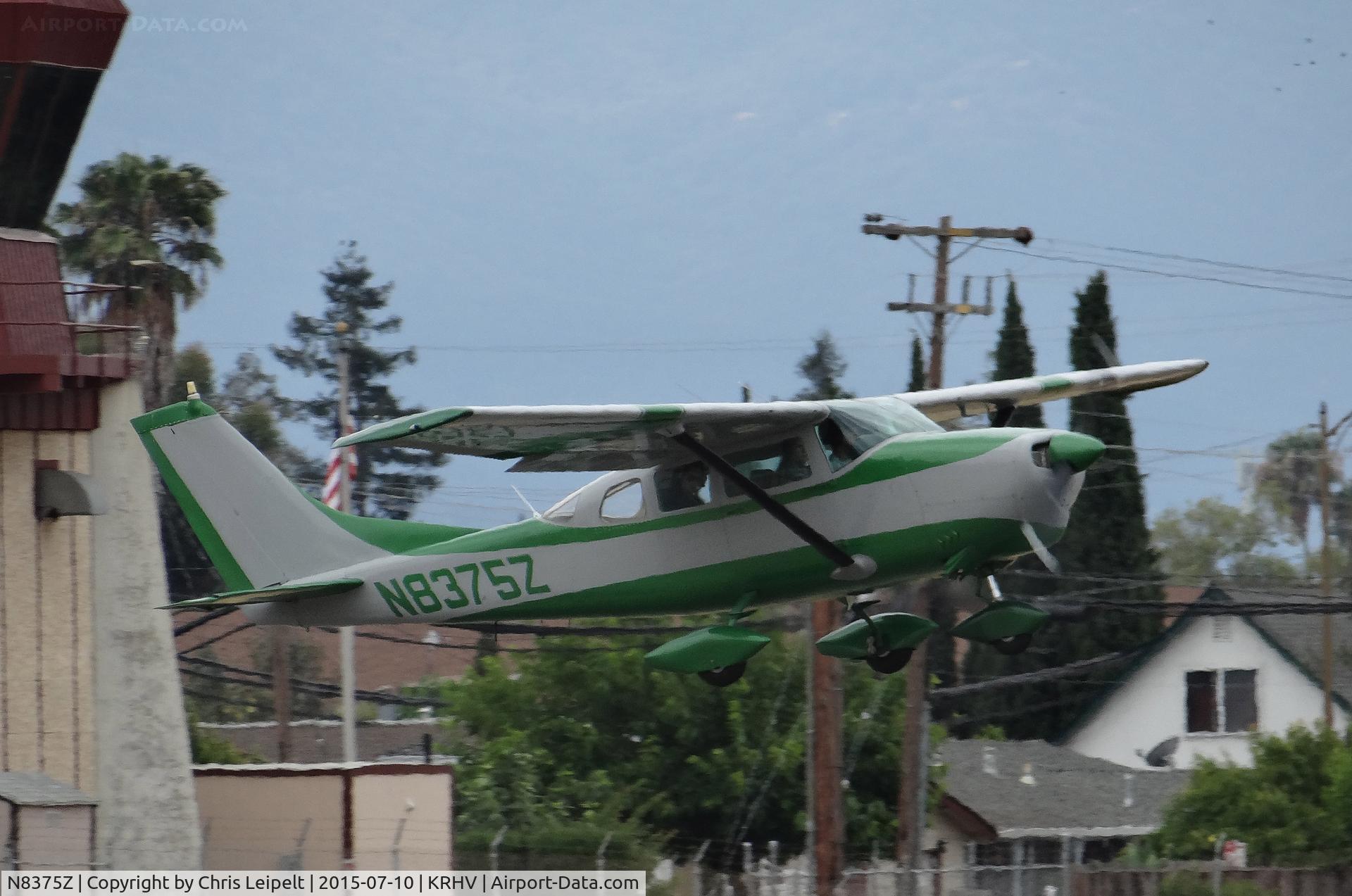 N8375Z, 1963 Cessna 210-5(205) C/N 205-0375, A locally based 1963 Cessna 210 departing on runway 31R at Reid Hillview Airport, CA.