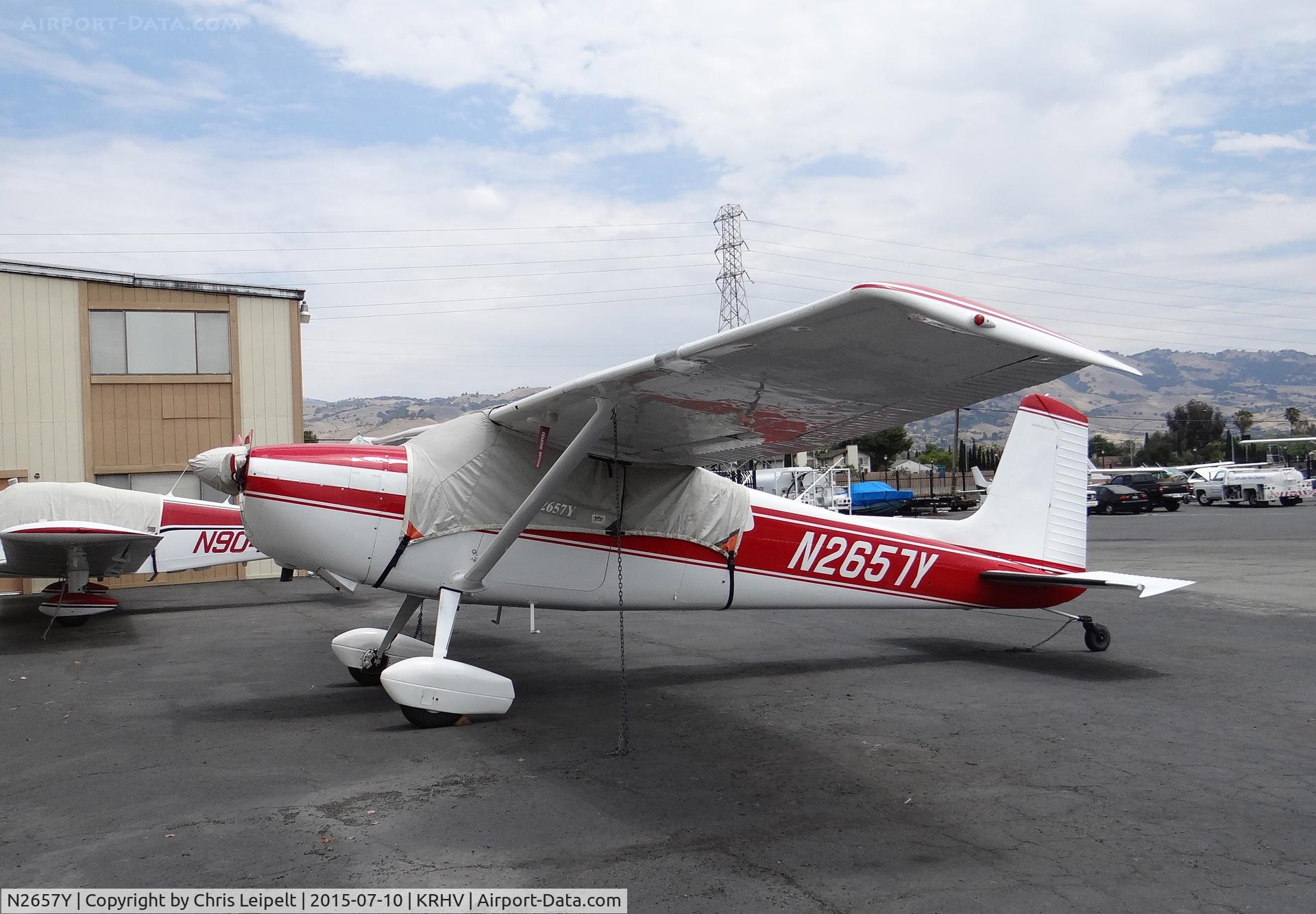 N2657Y, 1962 Cessna 180E C/N 18051157, A locally based 1962 Cessna 180E parked beside the Lafferty Hangar at Reid Hillview Airport, CA.