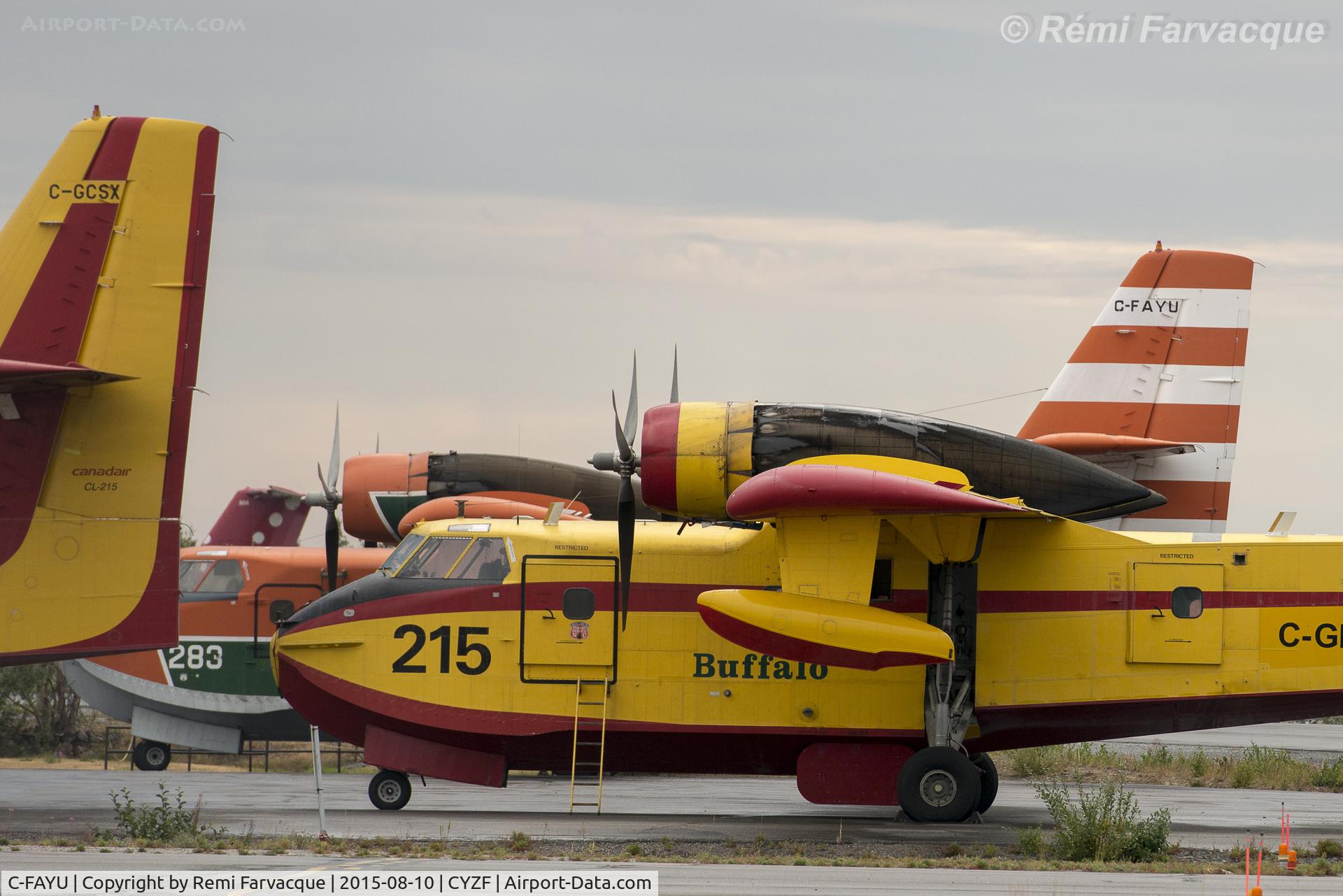 C-FAYU, 1988 Canadair CL-215-V (CL-215-1A10) C/N 1106, Definitely not the most comprehensive image of C-FAYU, as its mostly hidden behind C-GNCS.