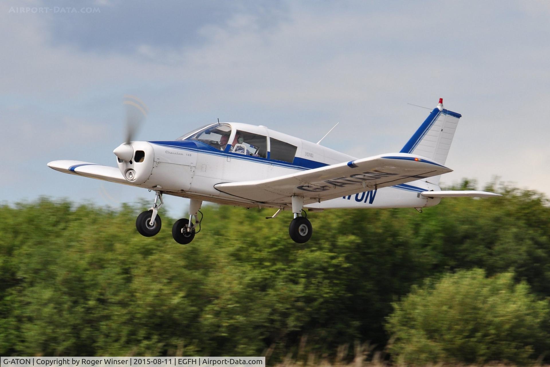 G-ATON, 1966 Piper PA-28-140 Cherokee C/N 28-21654, Visiting Cherokee 140 departing Runway 22.