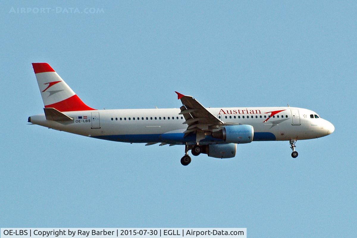 OE-LBS, 2000 Airbus A320-214 C/N 1189, Airbus A320-214 [1189] (Austrian Airlines) Home~G 30/07/2015. On approach 27L.
