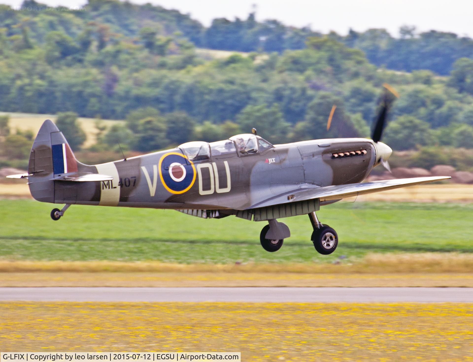 G-LFIX, 1944 Supermarine 509 Spitfire LF.IX (T.IX) C/N CBAF.8463, Duxford 12.7.15