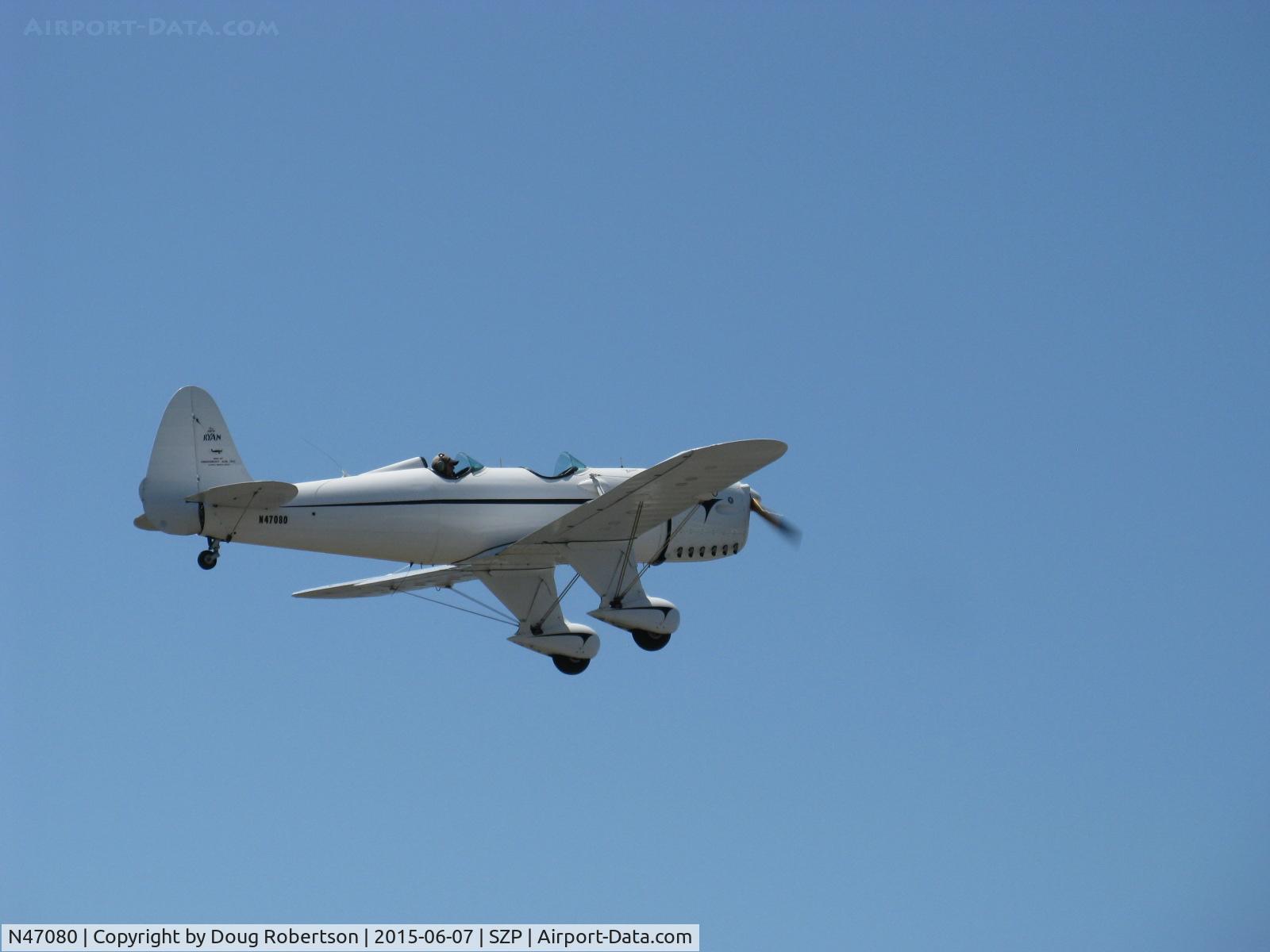 N47080, 1942 Ryan Aeronautical ST3KR C/N 1391, 1942 Ryan Aeronautical ST-3KR 'Eileen', Fairchild Ranger 6-410 inverted in-line 6 cylinder 165 Hp conversion from original Kinner R-540-1 160 Hp 5 cylinder radial, Experimental class, takeoff climb Rwy 22