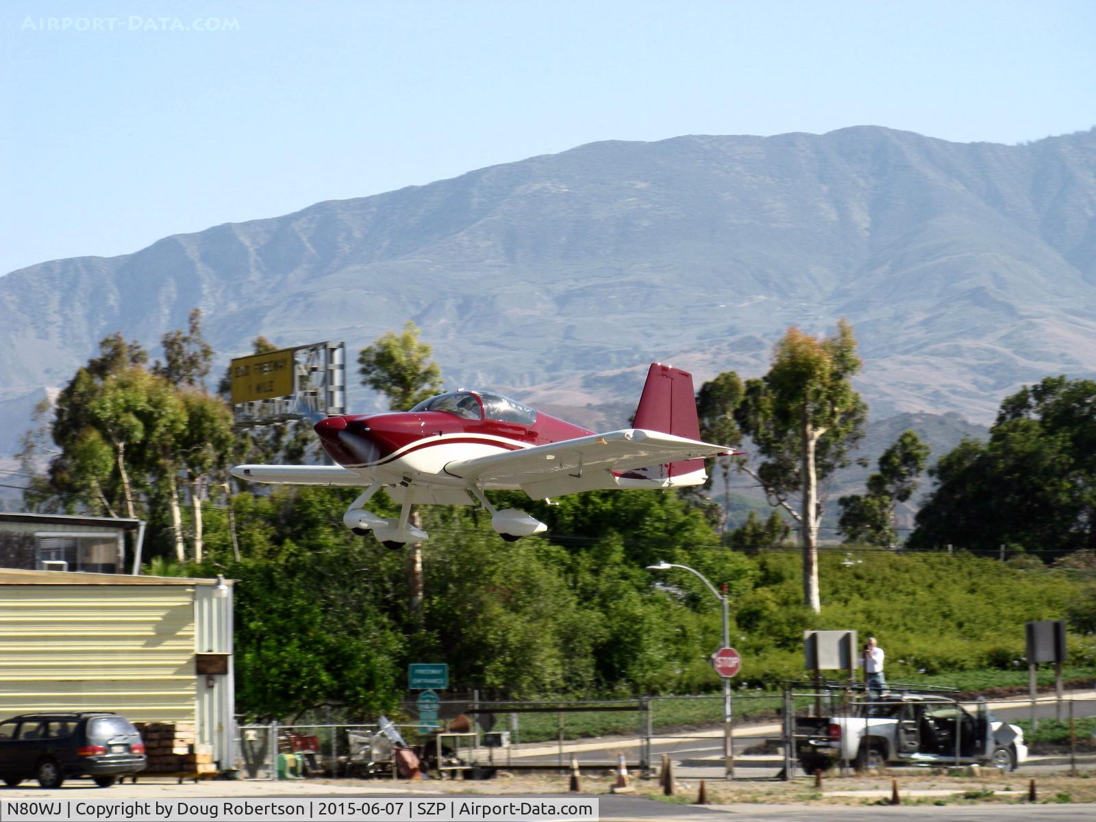 N80WJ, 2014 Vans RV-7A C/N 72575, 2015 Richmond VAN's RV-7A, ECI TITAN I0X-360-A4H1N 191 Hp, on final Rwy 22