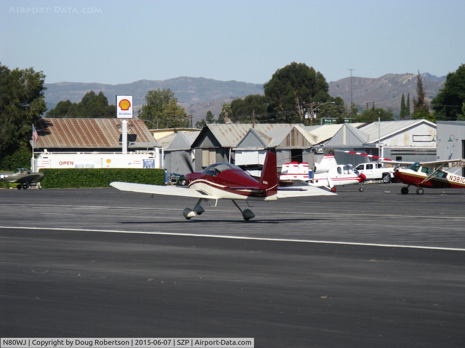 N80WJ, 2014 Vans RV-7A C/N 72575, 2015 Richmond VAN's RV-7A, ECI TITAN IOX-360-A4H1N 191 Hp, landing touch and go Rwy 22