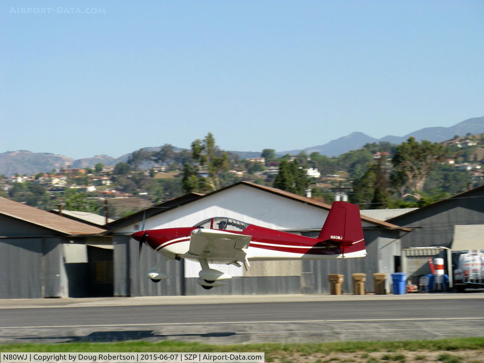 N80WJ, 2014 Vans RV-7A C/N 72575, 2015 Richmond VAN's RV-7A, ECI TITAN IOX-360-A4H1N 191 Hp, landing Rwy 22