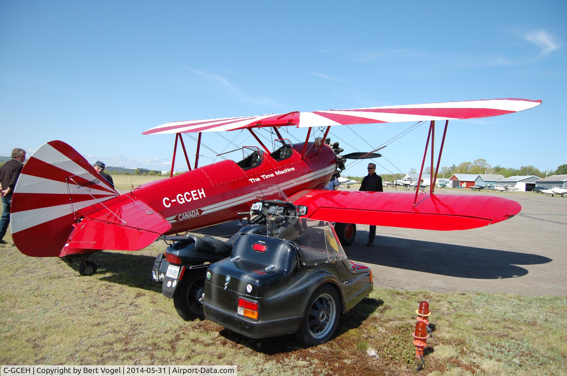 C-GCEH, 1941 Boeing A75N1 C/N 75-2902, 30 years old bike with this old plane :)
Photo taken by the owner of the bike