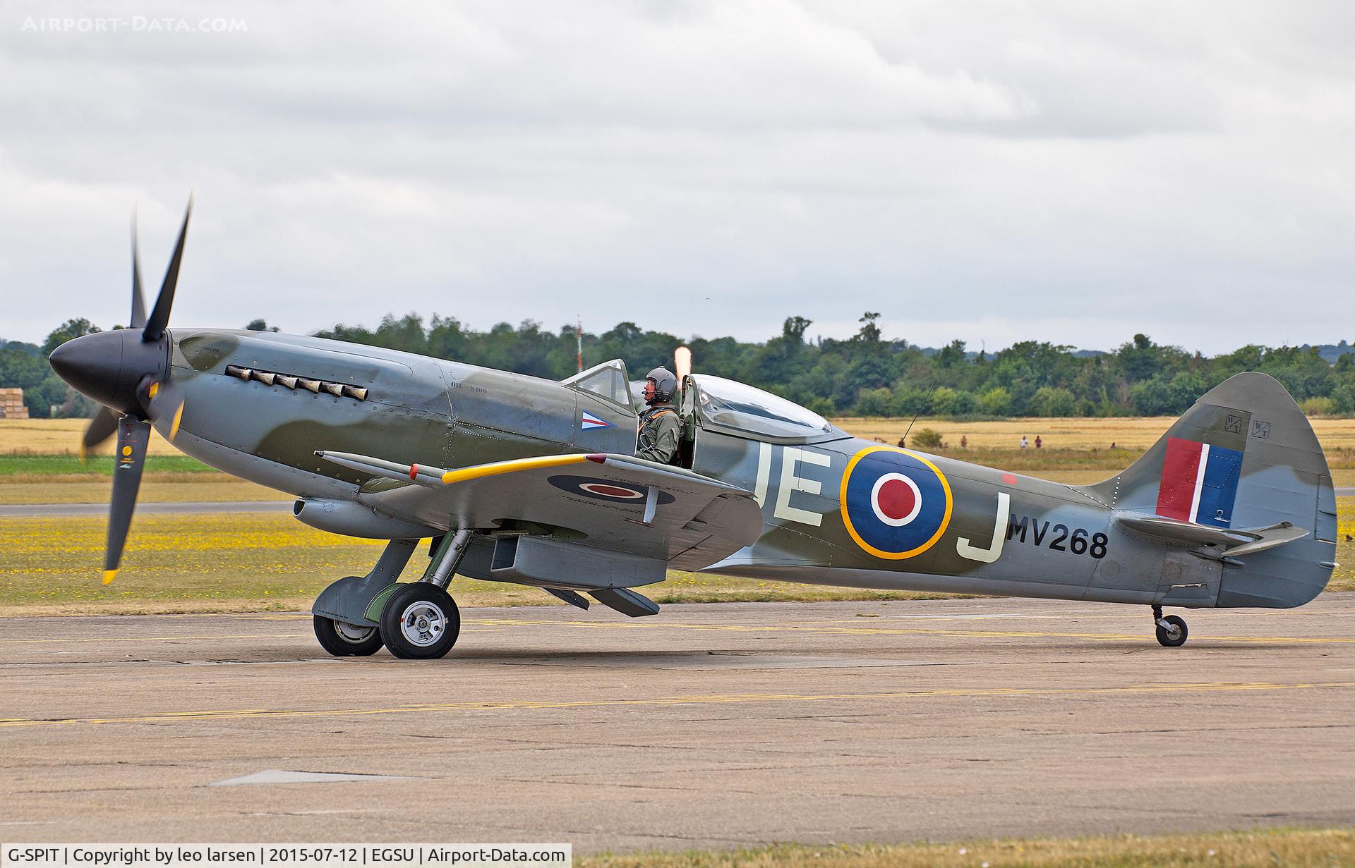 G-SPIT, 1944 Supermarine 379 Spitfire FR.XIV C/N 6S/649205, Duxford 12.7.15