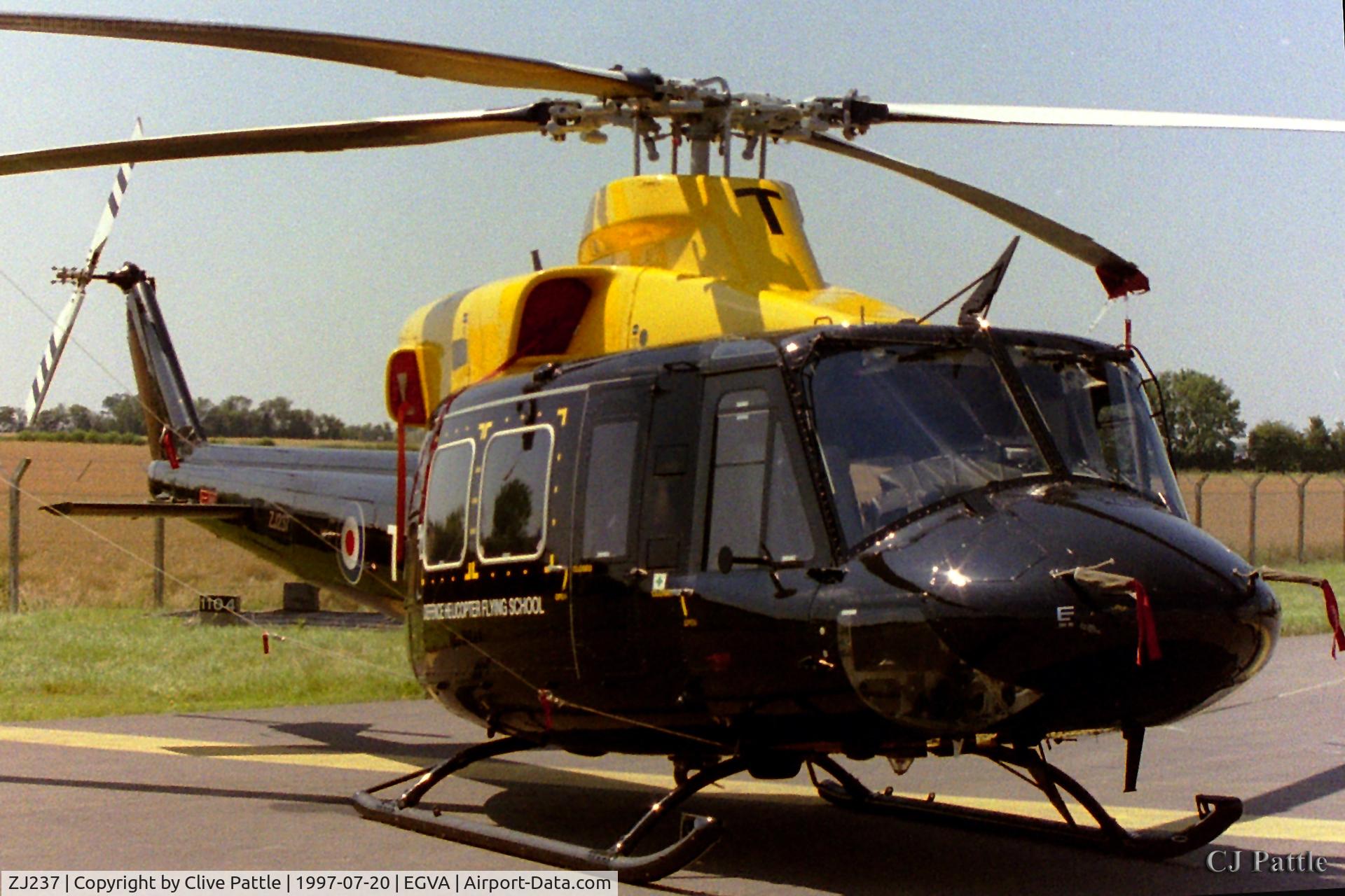 ZJ237, 1997 Bell 412EP Griffin HT1 C/N 36156, On display at RIAT '97 at RAF Fairford EGVA whilst coded 'T' with RAF 60 (R) Sqn/DHFS